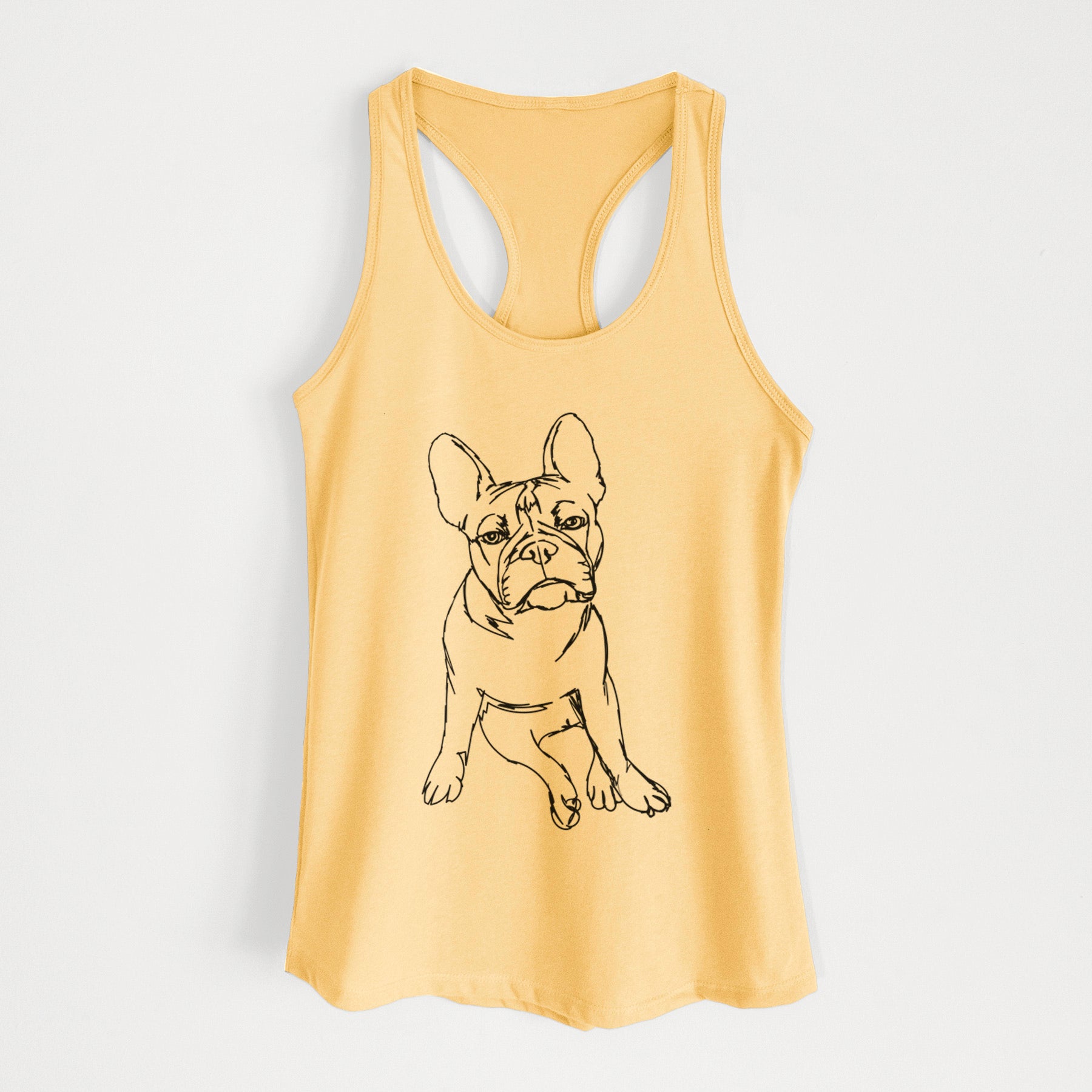 Doodled Frankenstein the French Bulldog Puppy - Women's Racerback Tanktop