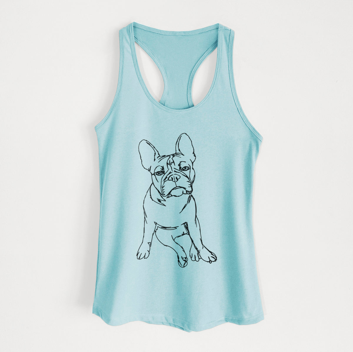 Doodled Frankenstein the French Bulldog Puppy - Women&#39;s Racerback Tanktop