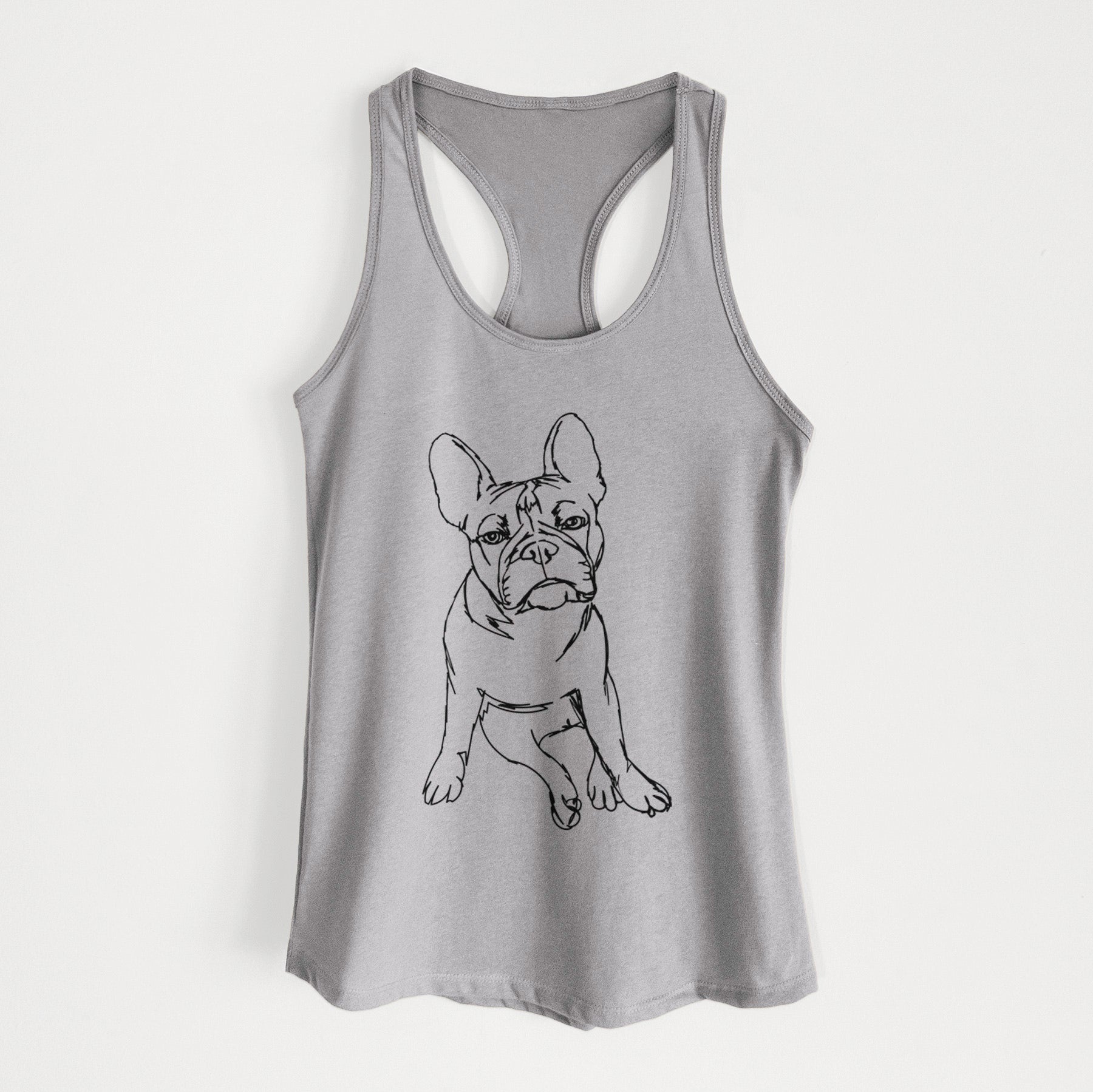 Doodled Frankenstein the French Bulldog Puppy - Women's Racerback Tanktop