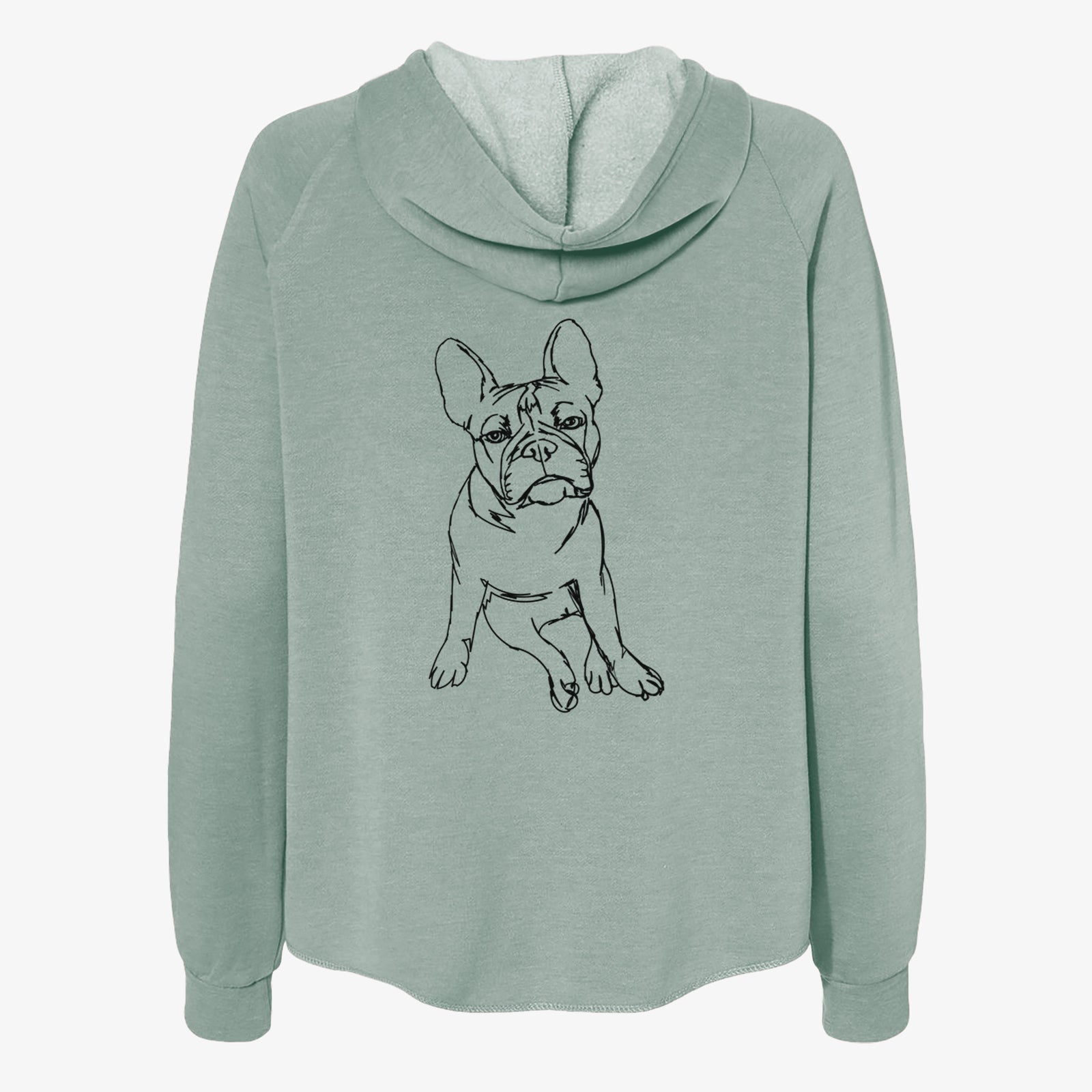 Doodled Frankenstein the French Bulldog Puppy - Women's Cali Wave Zip-Up Sweatshirt