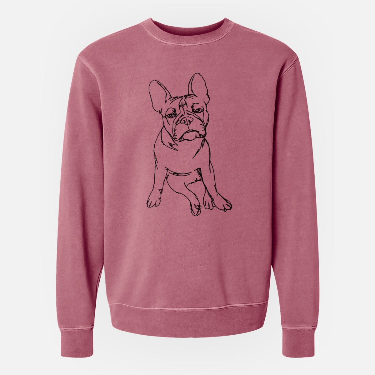 Doodled Frankenstein the French Bulldog Puppy - Unisex Pigment Dyed Crew Sweatshirt