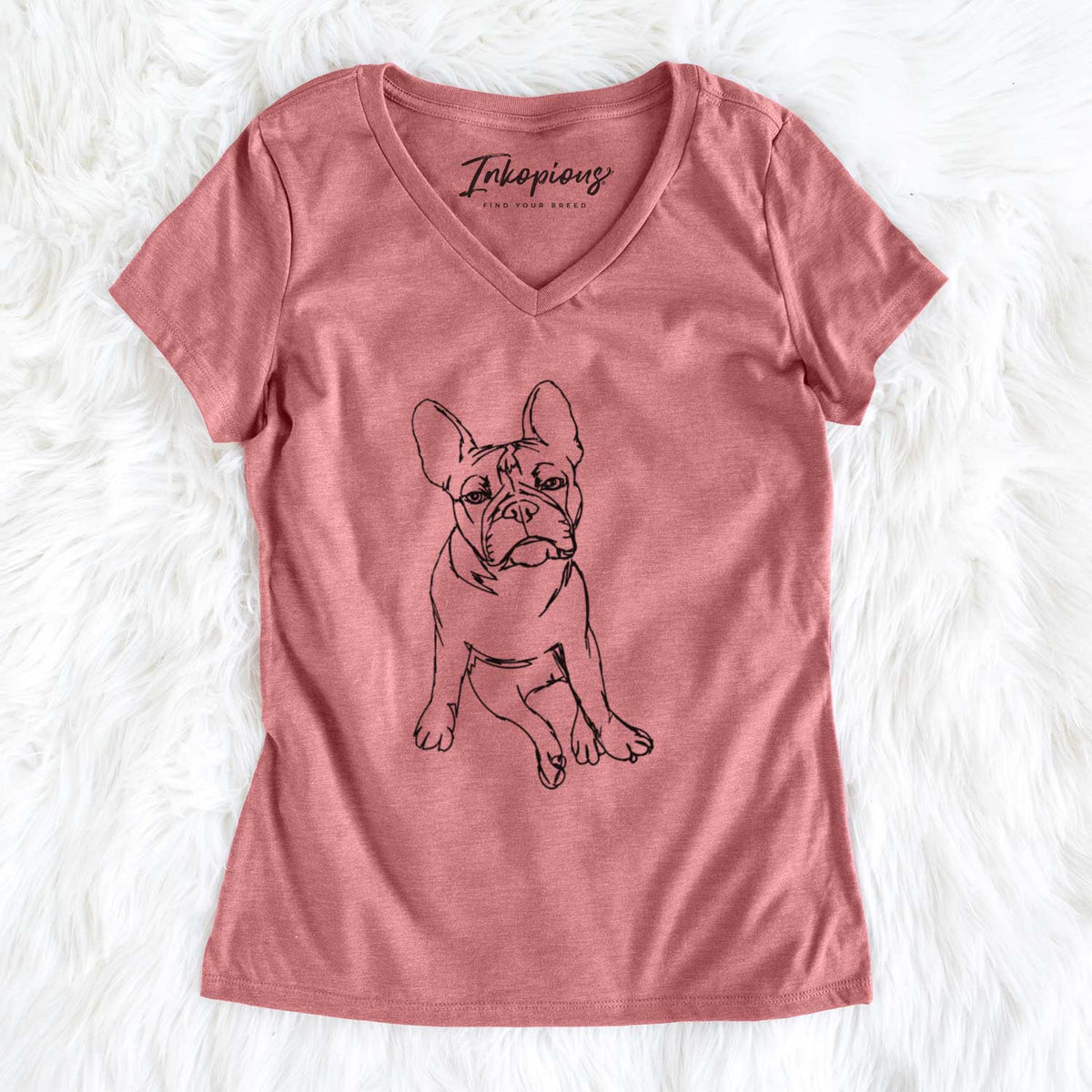 Doodled Frankenstein the French Bulldog - Women&#39;s V-neck Shirt