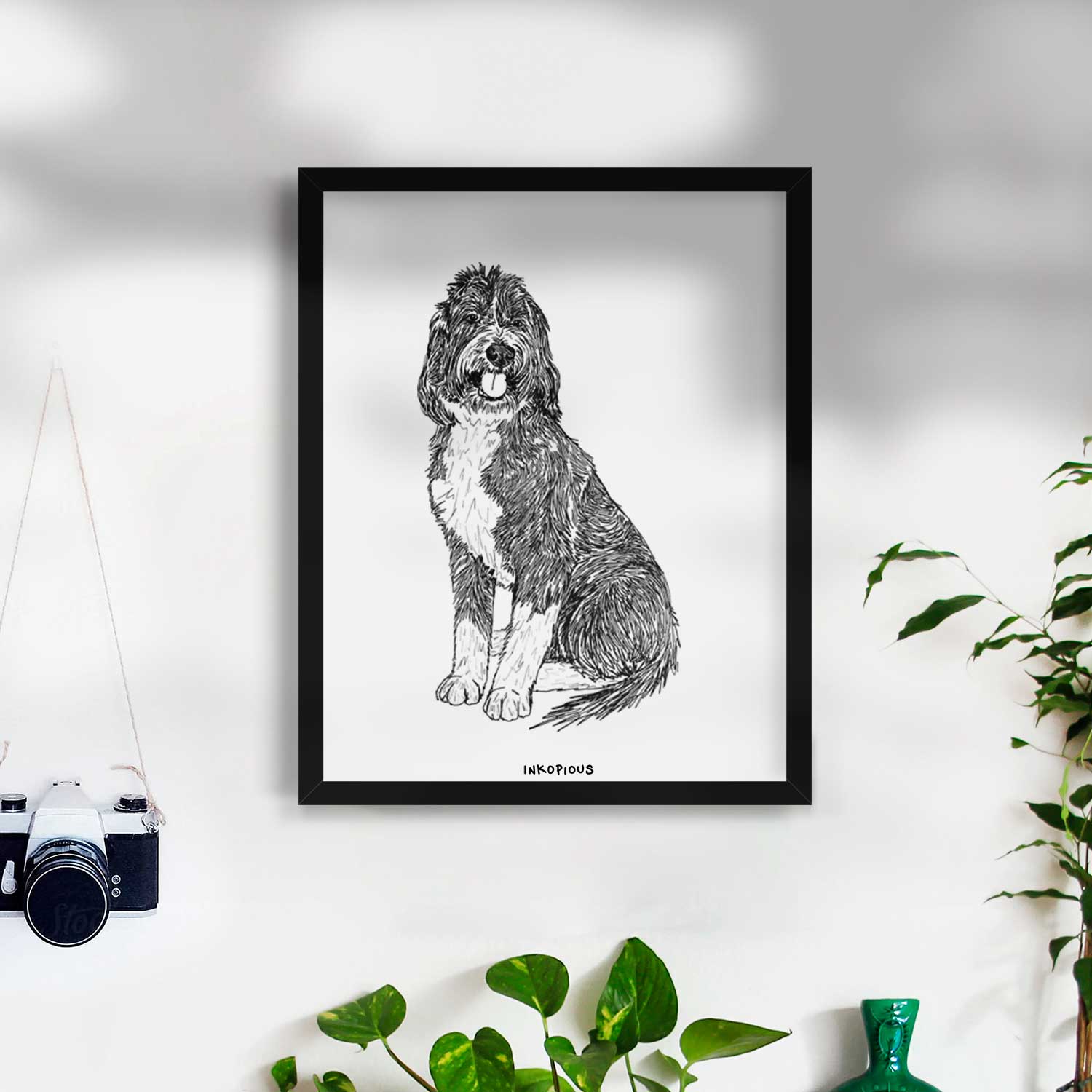 Doodled Fred the Saint Berdoodle Art Print