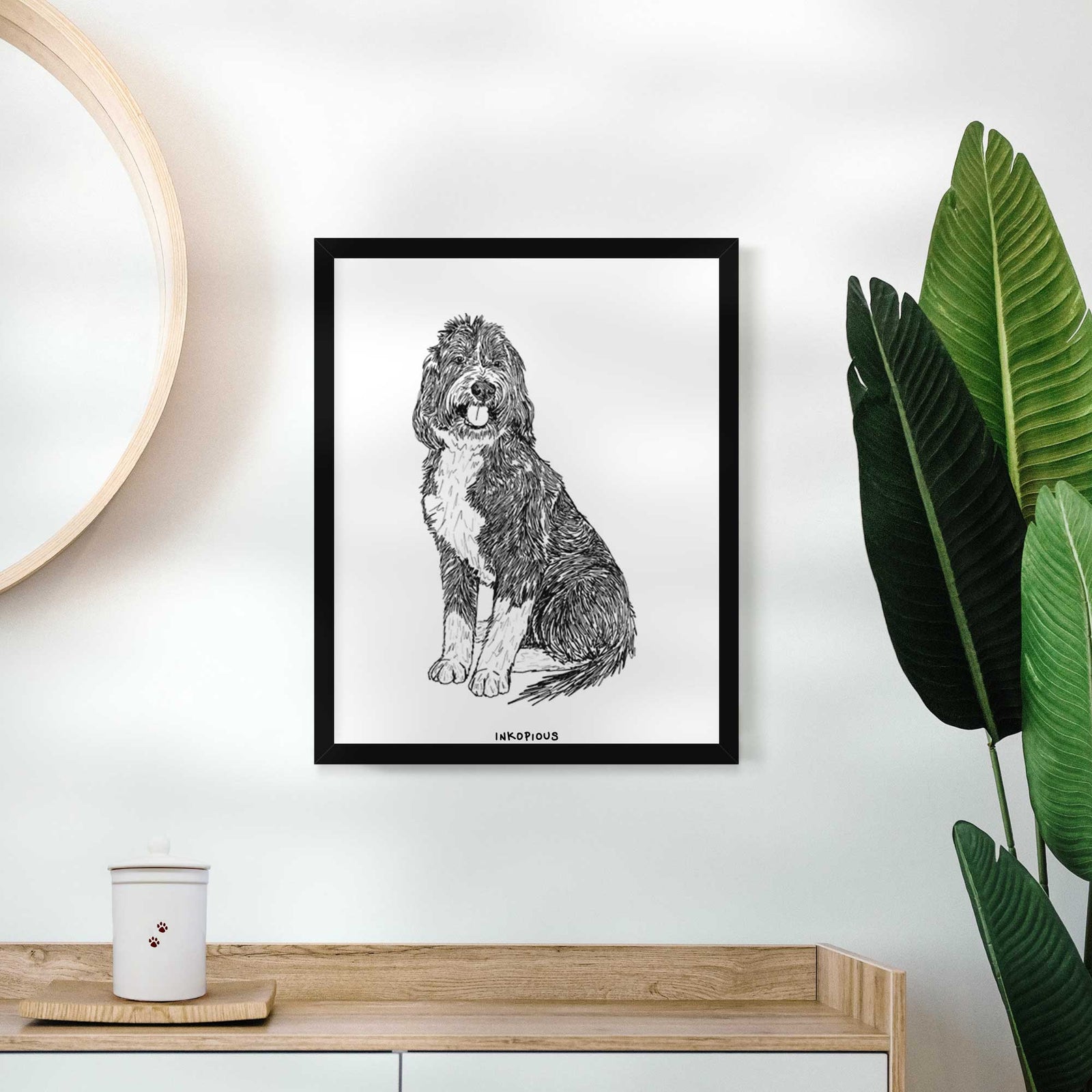 Doodled Fred the Saint Berdoodle Art Print