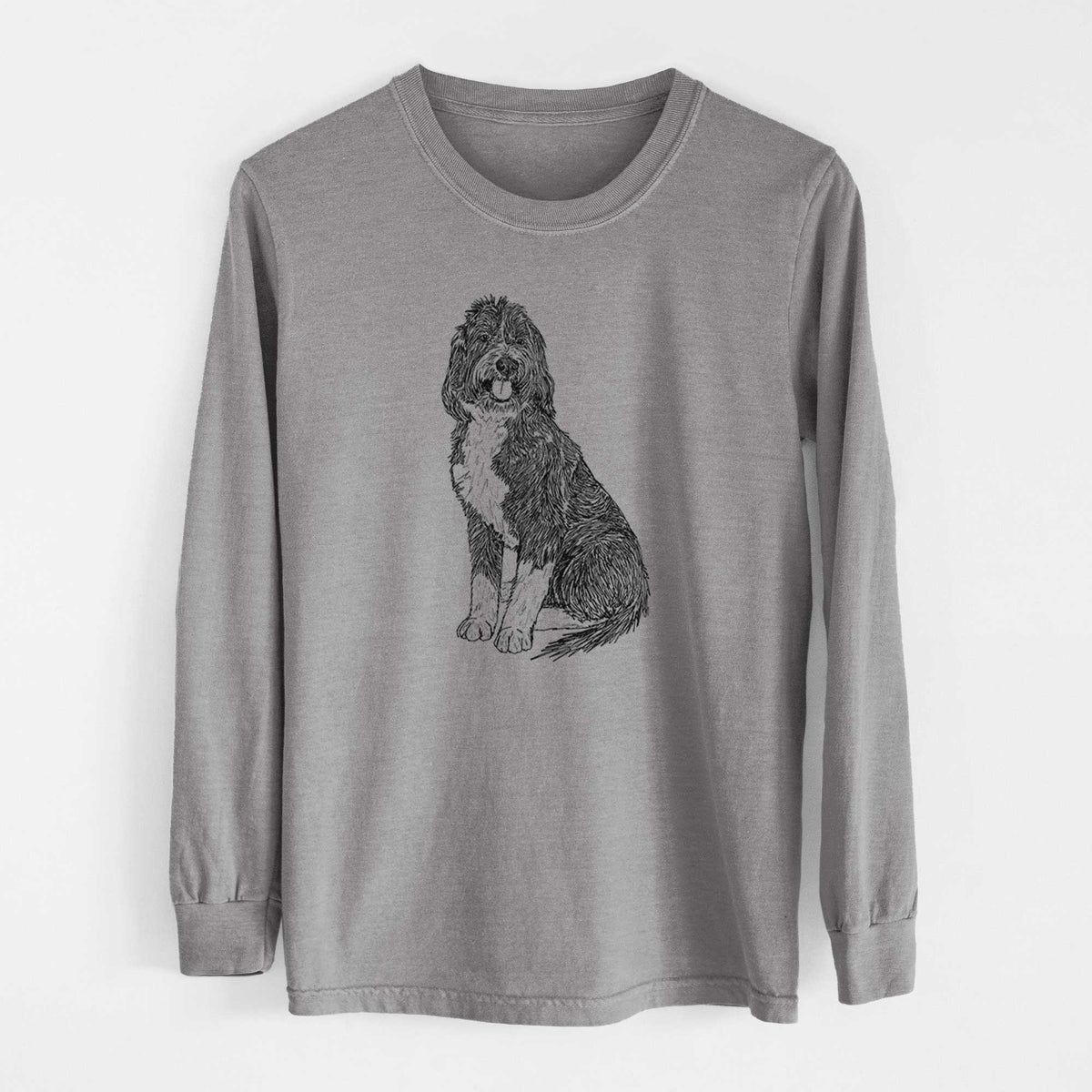 Doodled Fred the Saint Berdoodle - Heavyweight 100% Cotton Long Sleeve