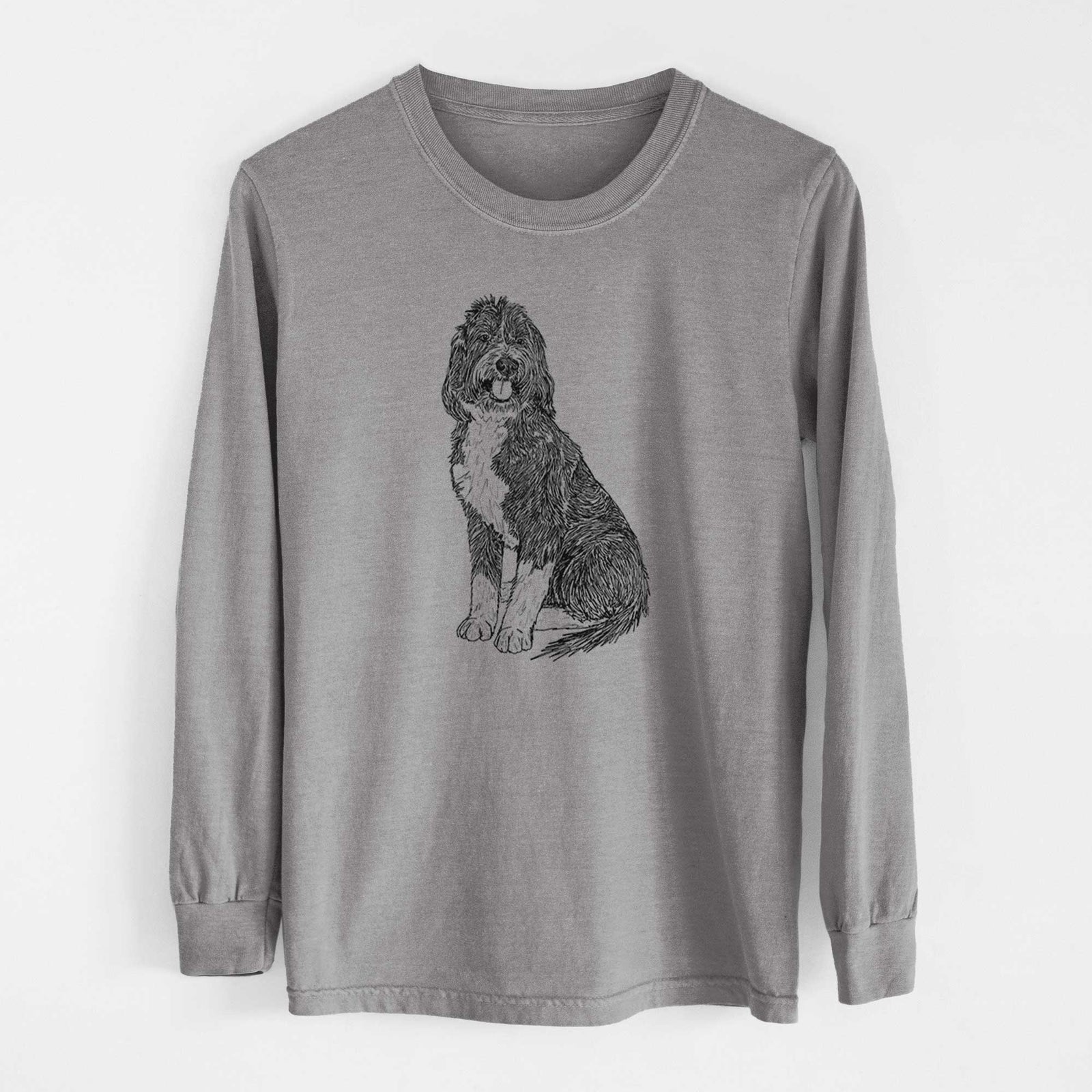 Doodled Fred the Saint Berdoodle - Heavyweight 100% Cotton Long Sleeve