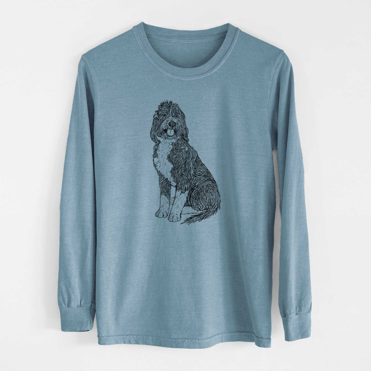 Doodled Fred the Saint Berdoodle - Heavyweight 100% Cotton Long Sleeve