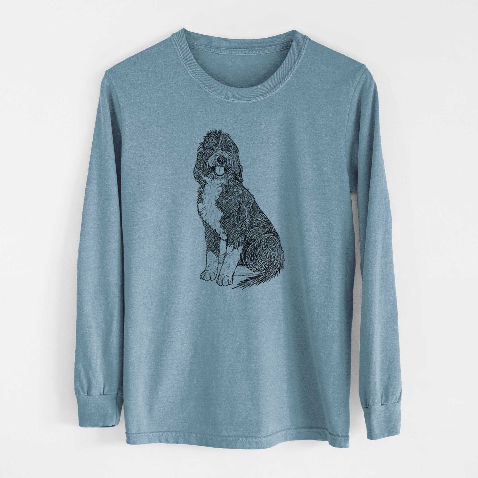Doodled Fred the Saint Berdoodle - Heavyweight 100% Cotton Long Sleeve