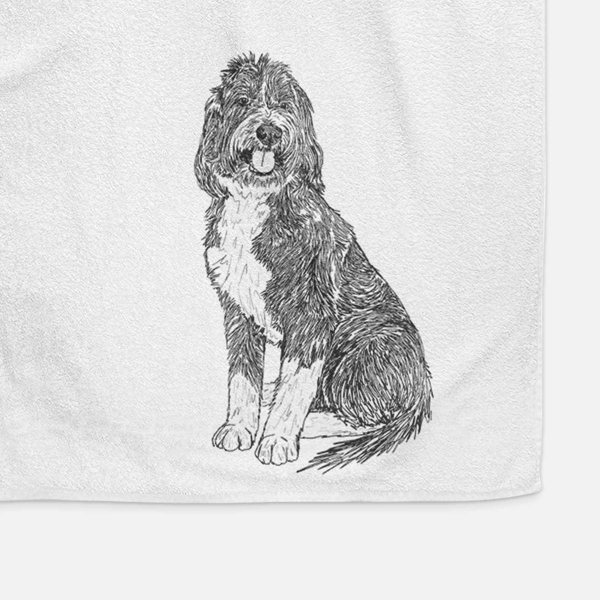 Doodled Fred the Saint Berdoodle Decorative Hand Towel