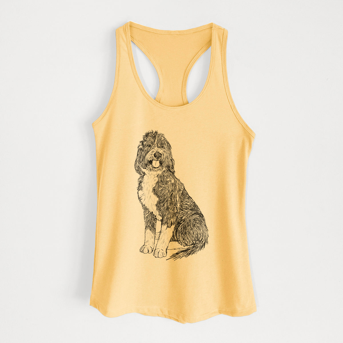 Doodled Fred the Saint Berdoodle - Women's Racerback Tanktop
