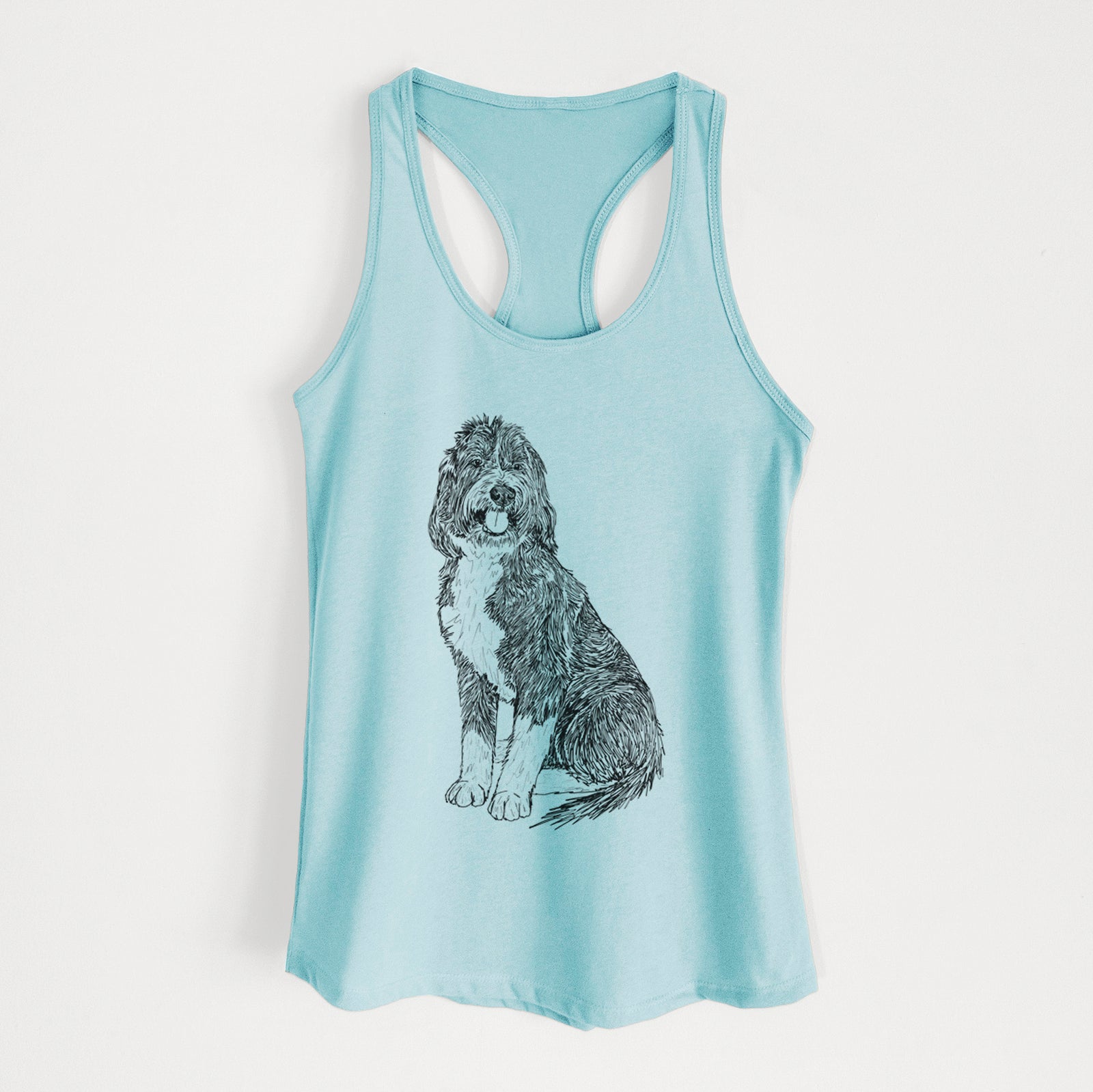 Doodled Fred the Saint Berdoodle - Women's Racerback Tanktop