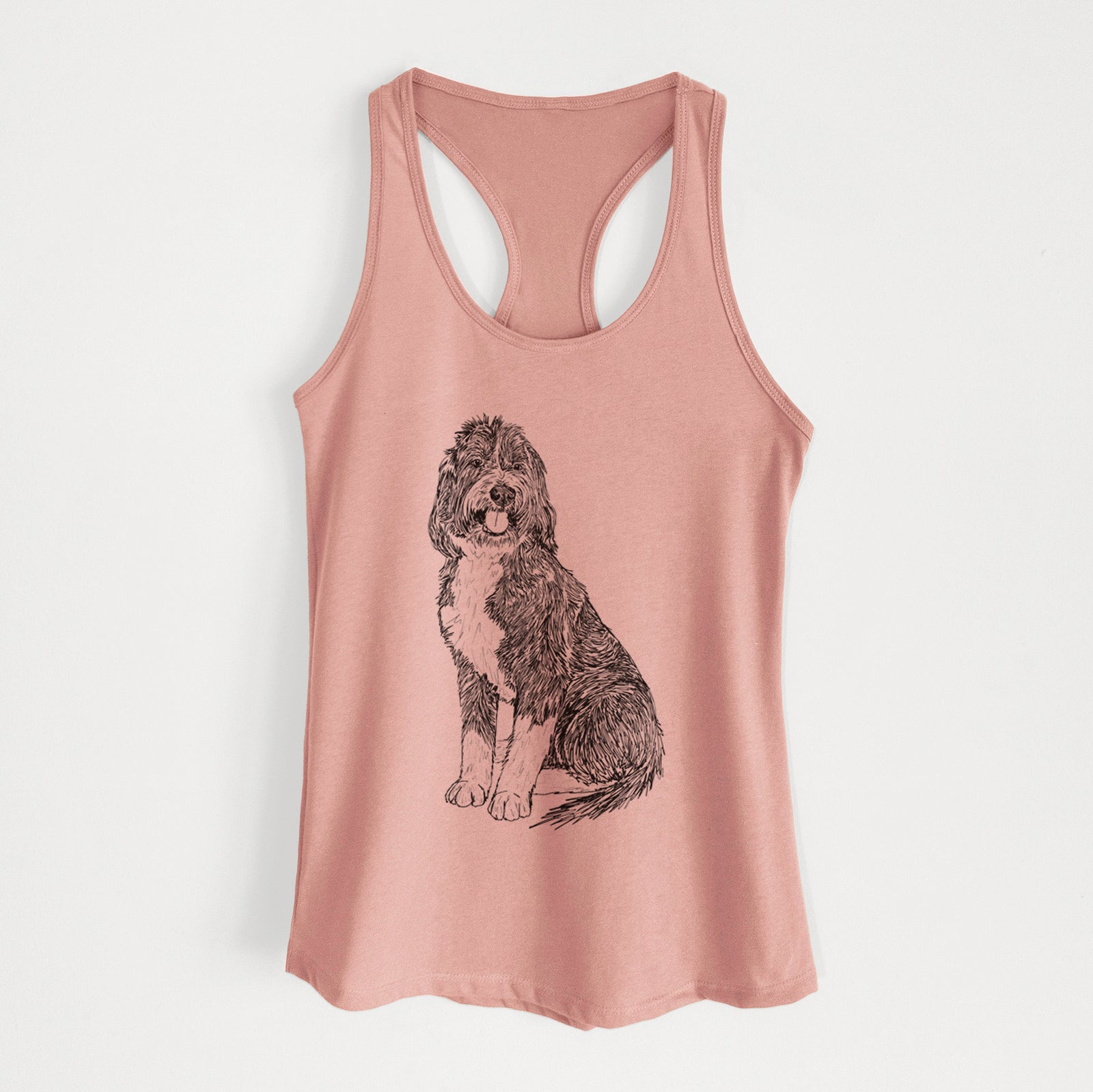 Doodled Fred the Saint Berdoodle - Women's Racerback Tanktop