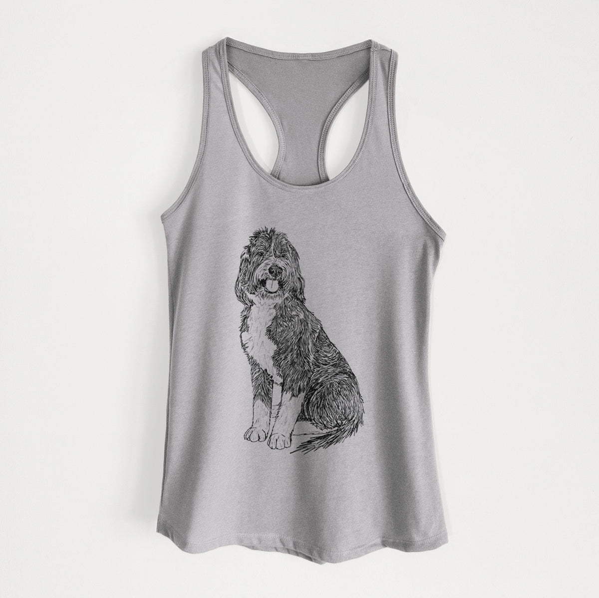 Doodled Fred the Saint Berdoodle - Women's Racerback Tanktop