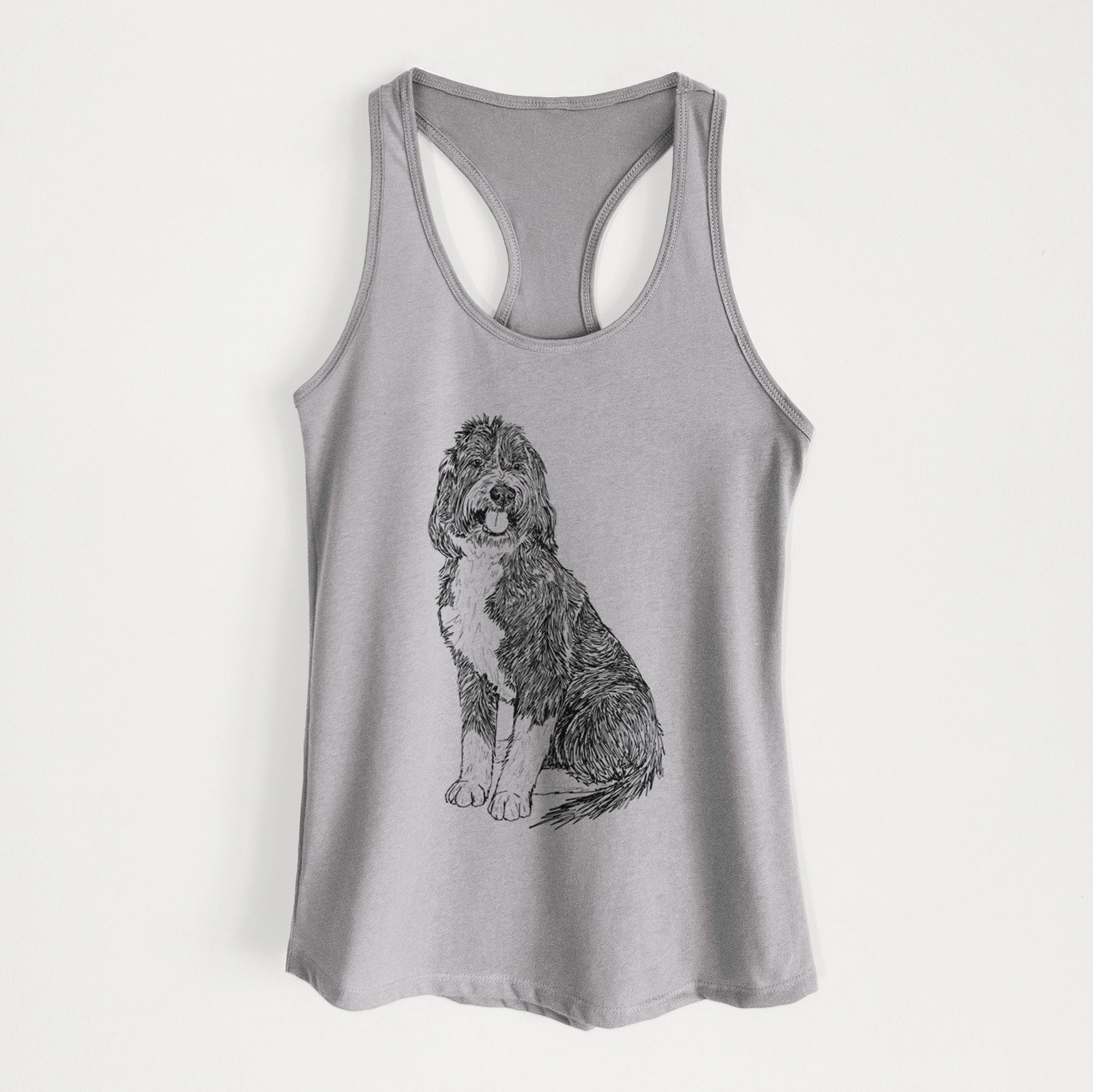 Doodled Fred the Saint Berdoodle - Women's Racerback Tanktop
