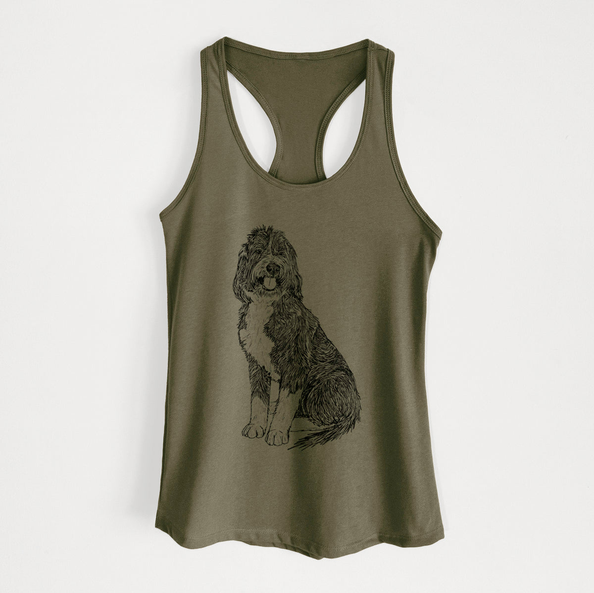 Doodled Fred the Saint Berdoodle - Women's Racerback Tanktop