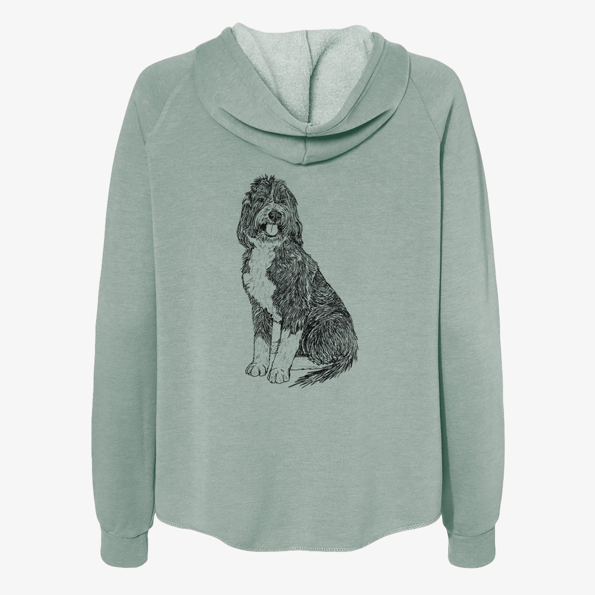 Doodled Fred the Saint Berdoodle - Women's Cali Wave Zip-Up Sweatshirt