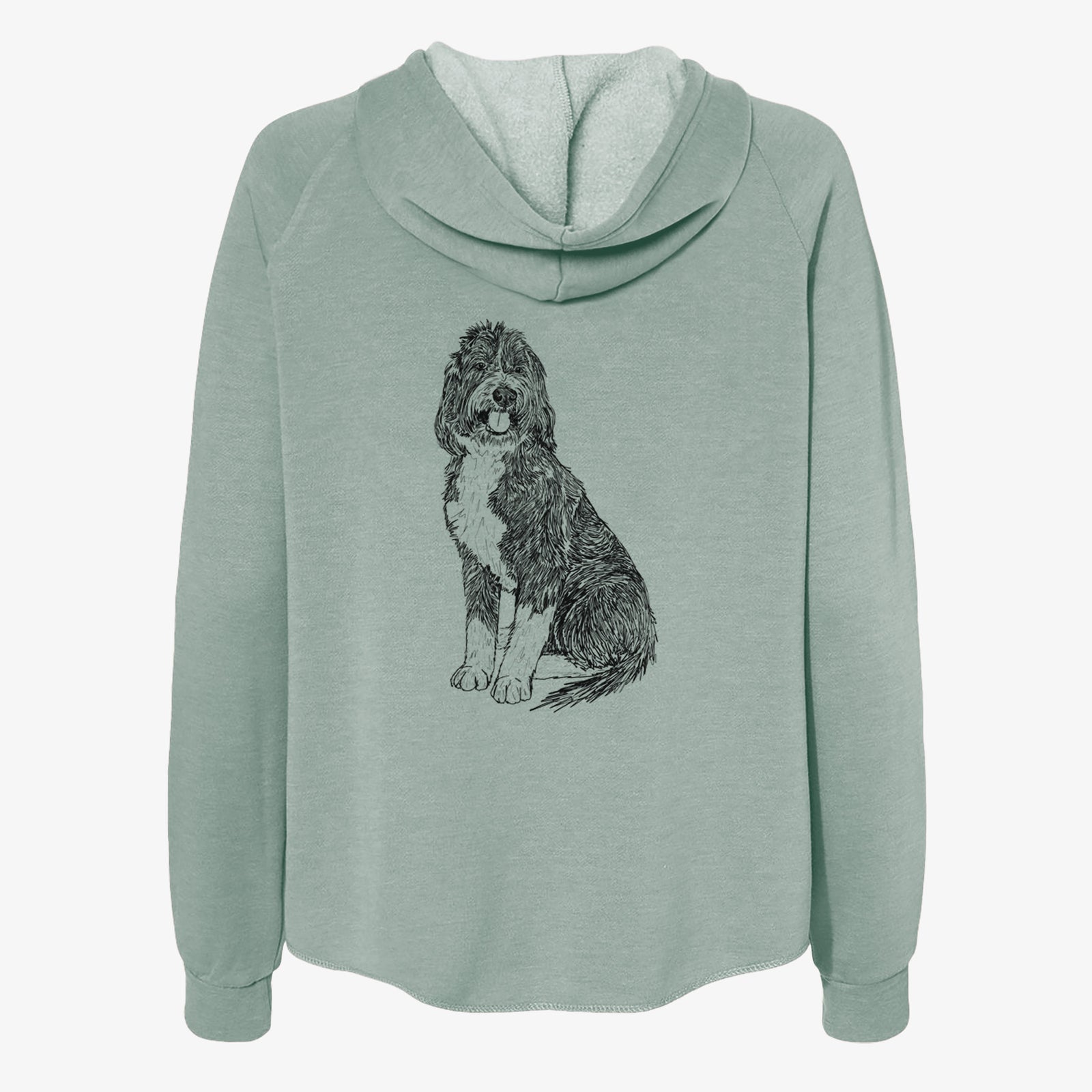 Doodled Fred the Saint Berdoodle - Women's Cali Wave Zip-Up Sweatshirt