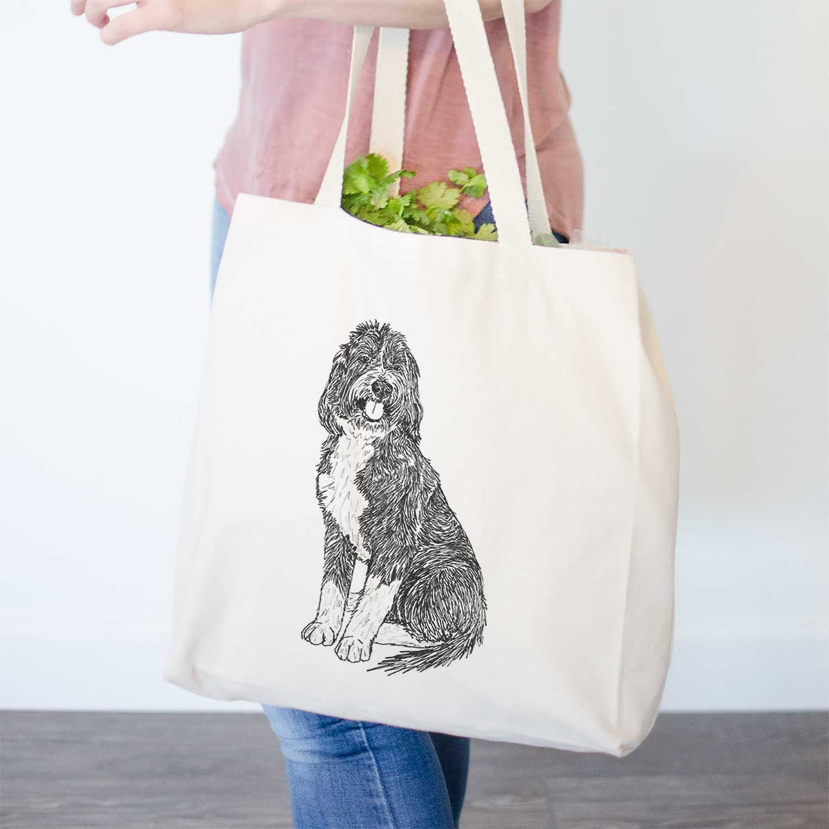 Doodled Fred the Saint Berdoodle - Tote Bag