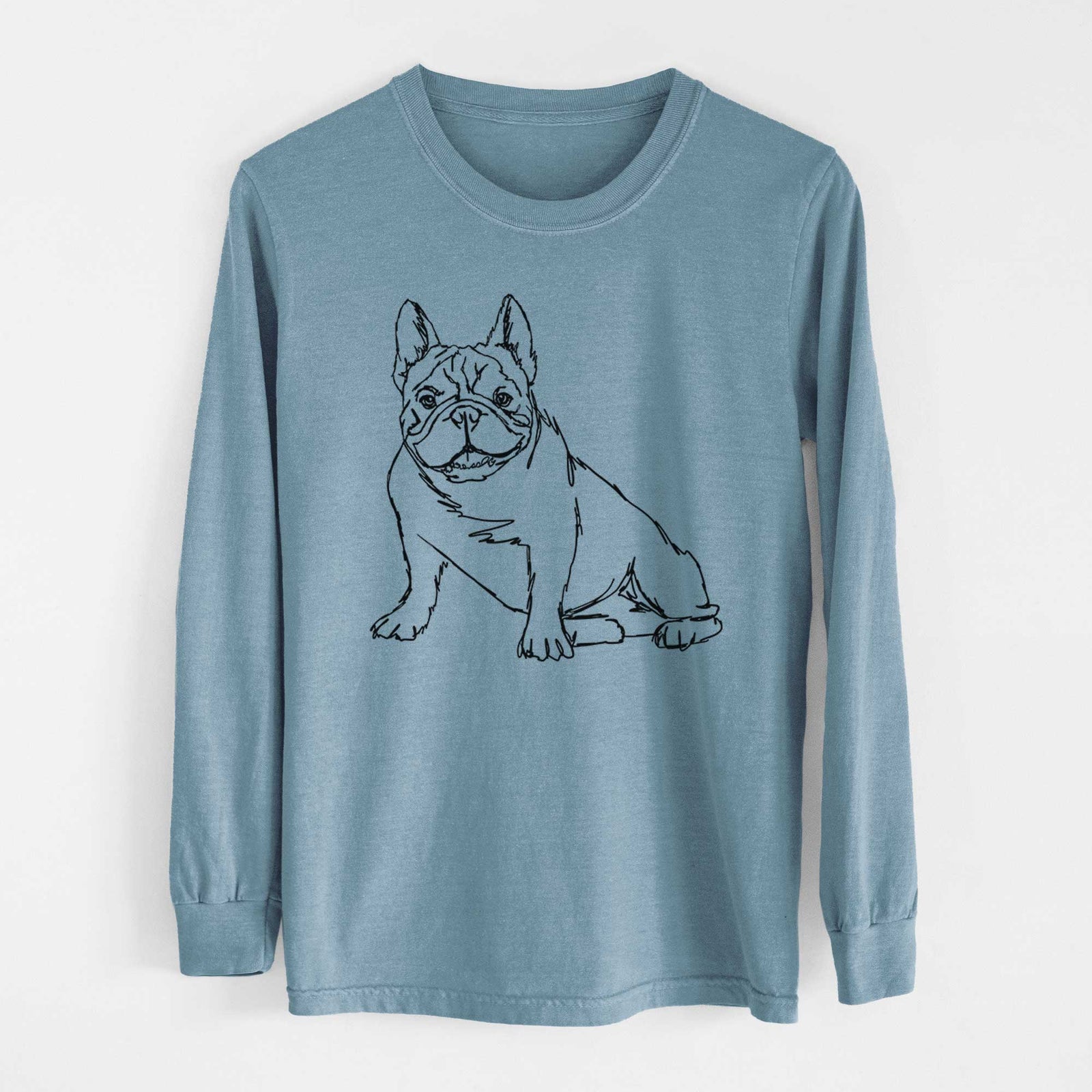 Doodled French Bulldog - Heavyweight 100% Cotton Long Sleeve