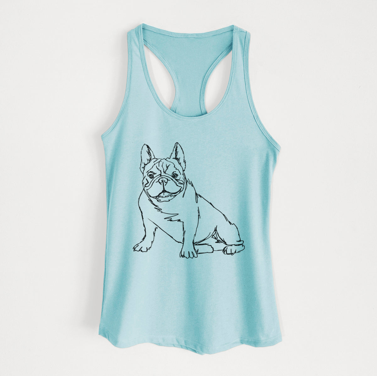 Doodled French Bulldog - Women&#39;s Racerback Tanktop