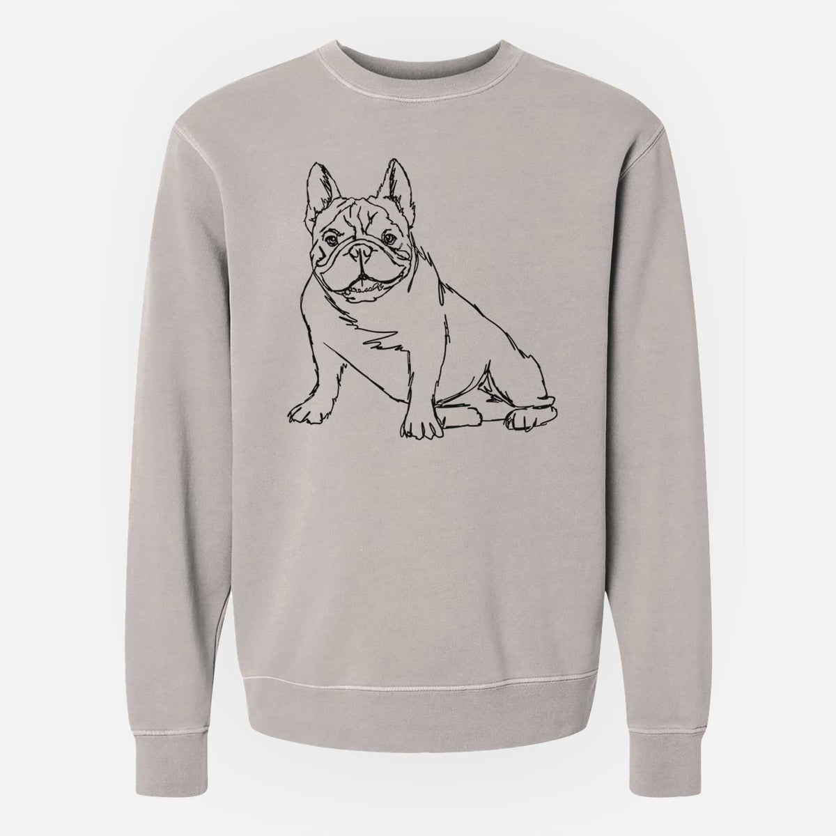 Doodled French Bulldog the  - Unisex Pigment Dyed Crew Sweatshirt