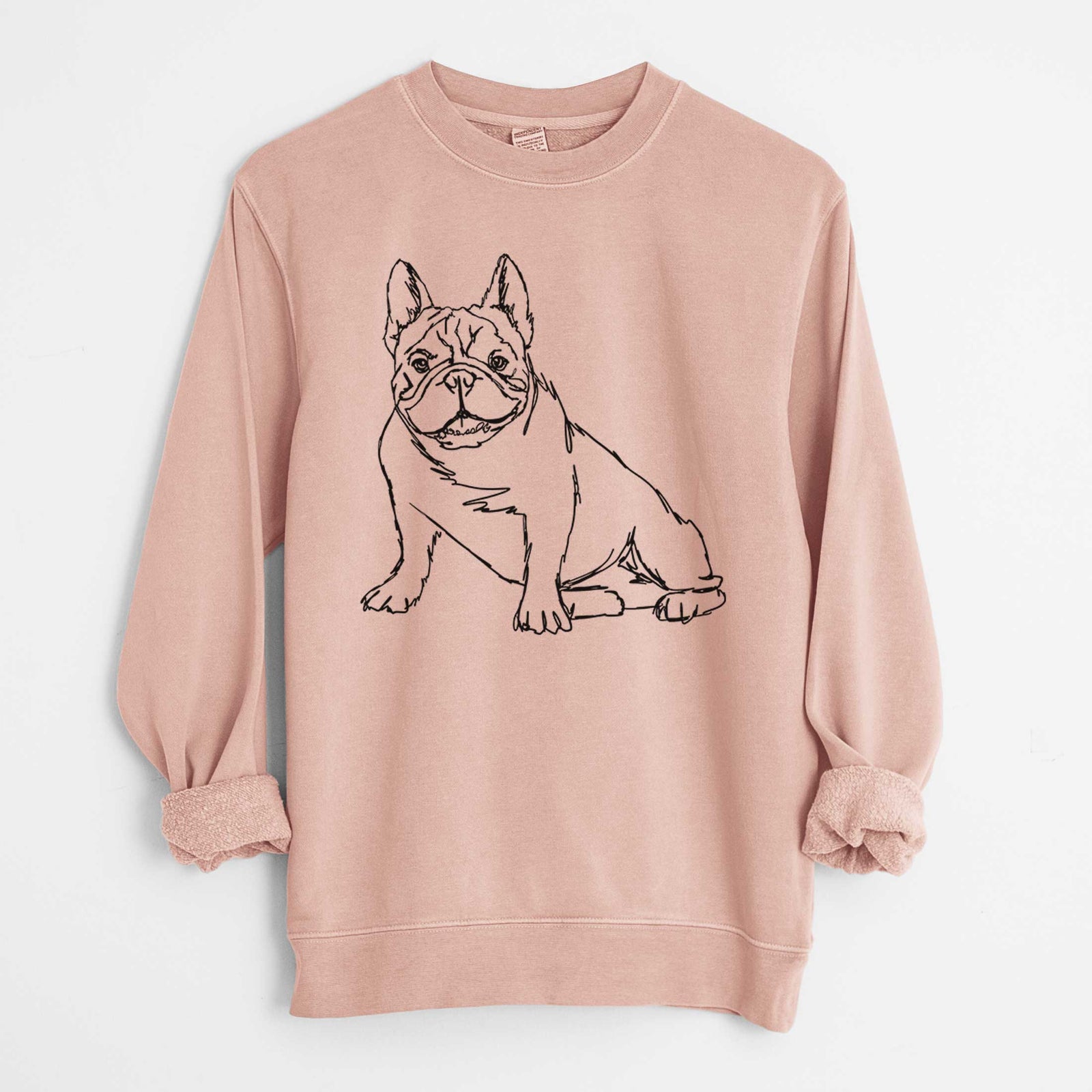Doodled French Bulldog the  - Unisex Pigment Dyed Crew Sweatshirt