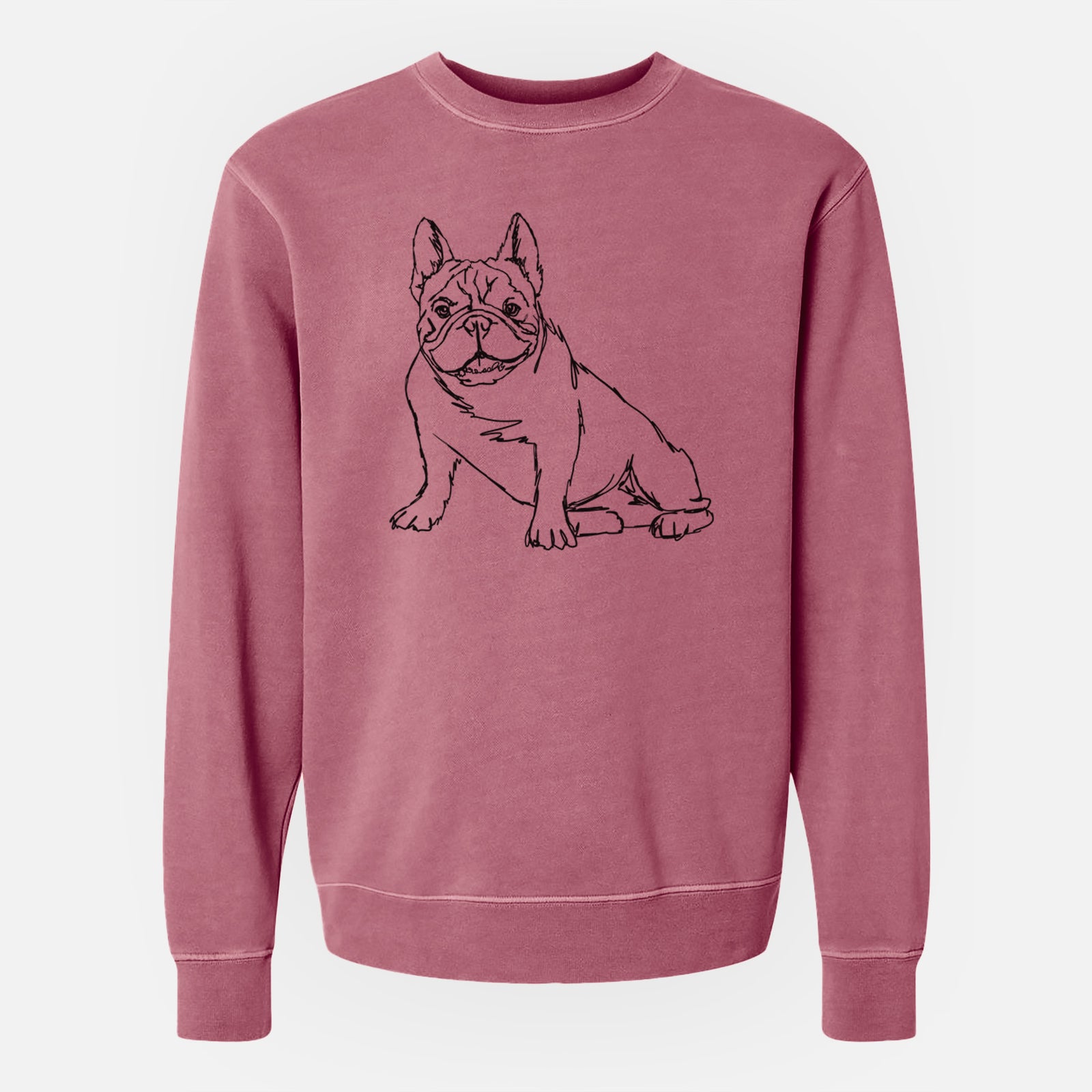Doodled French Bulldog the  - Unisex Pigment Dyed Crew Sweatshirt