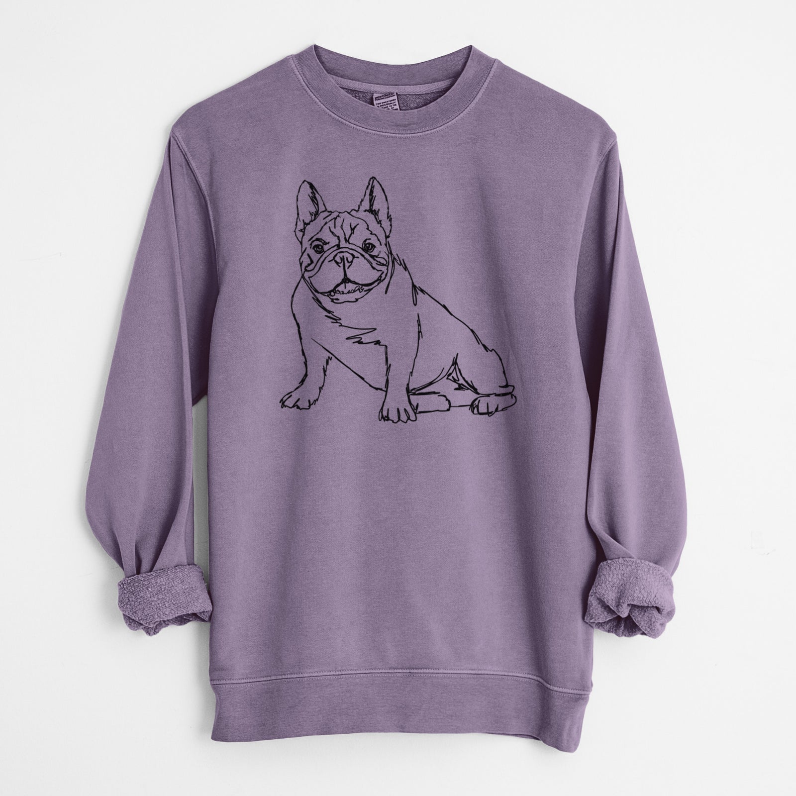 Doodled French Bulldog the  - Unisex Pigment Dyed Crew Sweatshirt