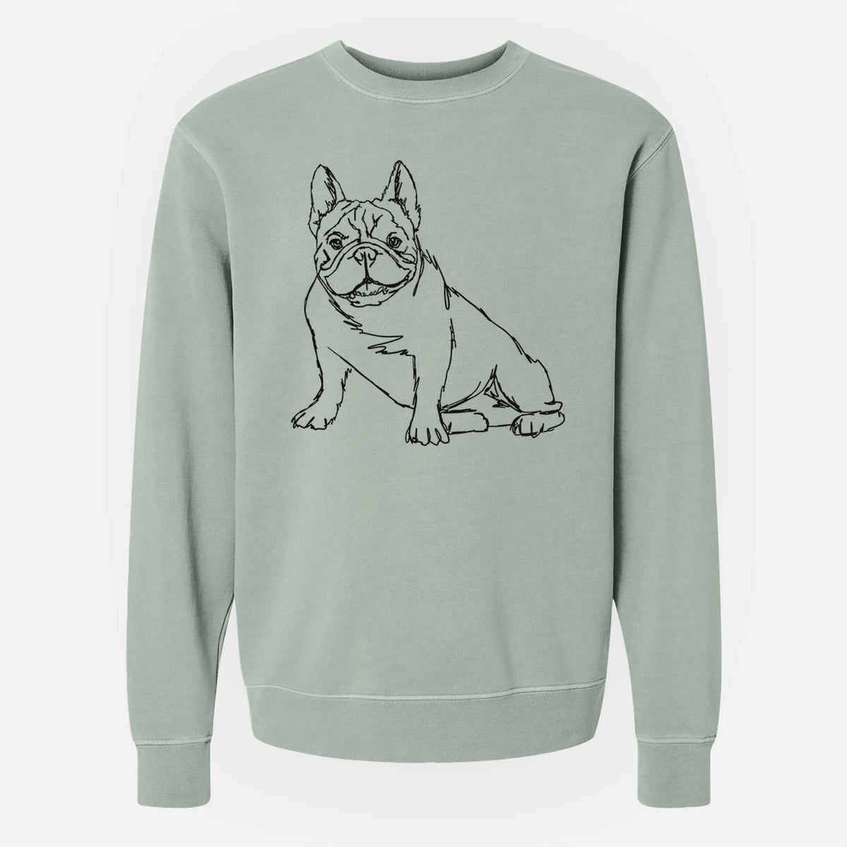 Doodled French Bulldog the  - Unisex Pigment Dyed Crew Sweatshirt