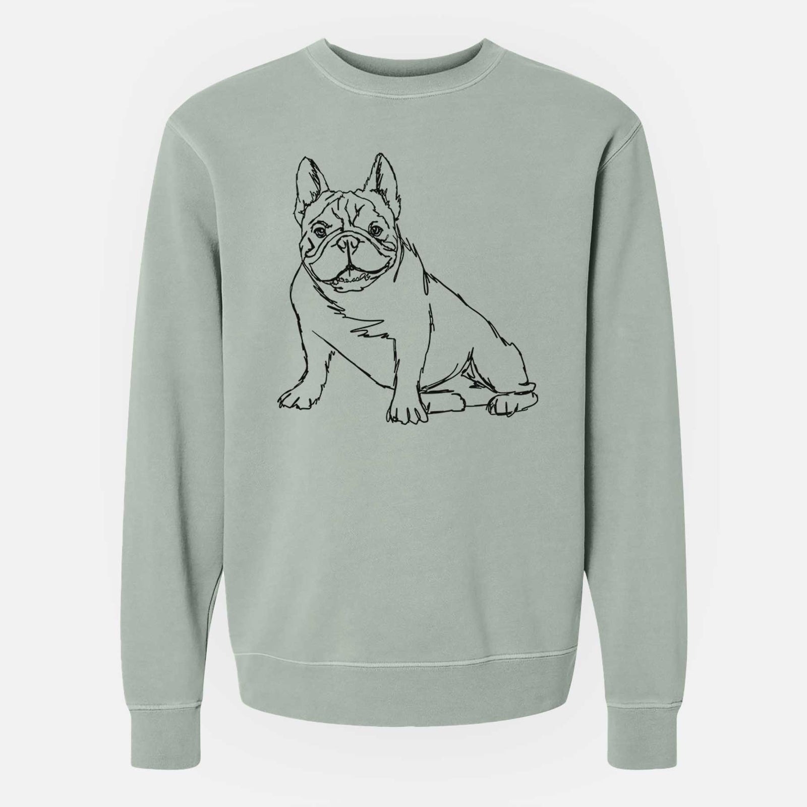 Doodled French Bulldog the  - Unisex Pigment Dyed Crew Sweatshirt