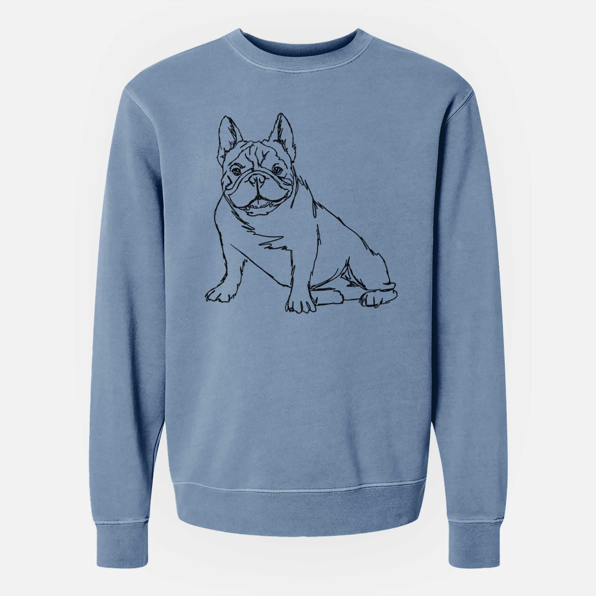 Doodled French Bulldog the  - Unisex Pigment Dyed Crew Sweatshirt