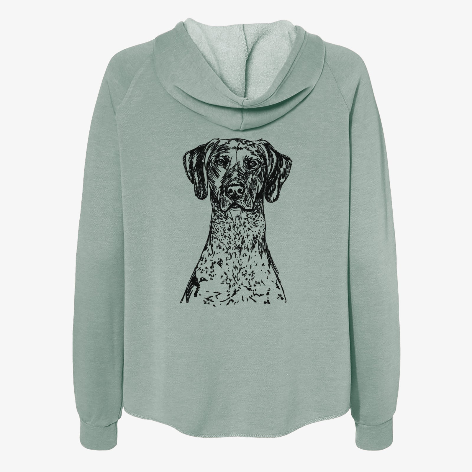 Doodled German Shorthaired Pointer - Women's Cali Wave Zip-Up Sweatshirt