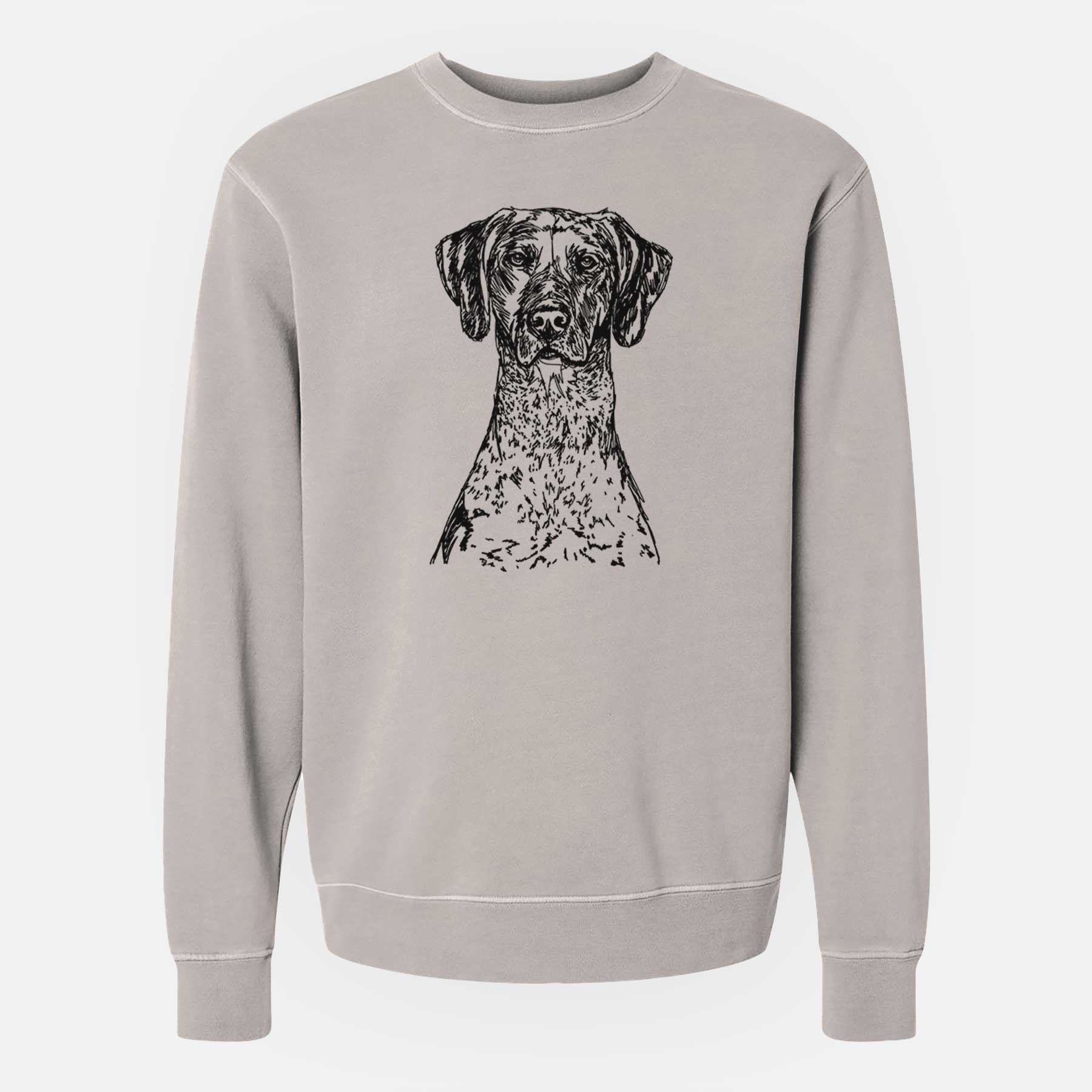 Doodled German Shorthaired Pointer the  - Unisex Pigment Dyed Crew Sweatshirt