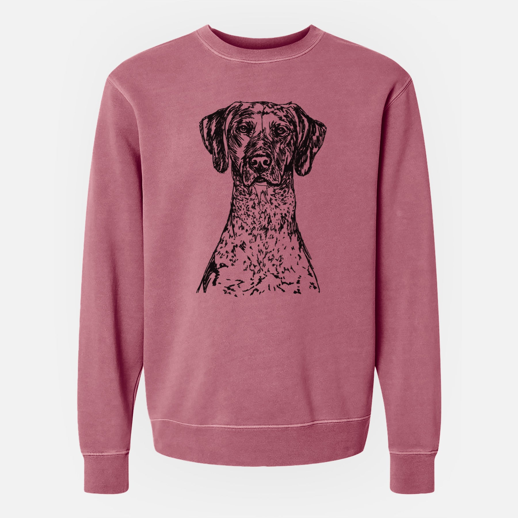 Doodled German Shorthaired Pointer the  - Unisex Pigment Dyed Crew Sweatshirt