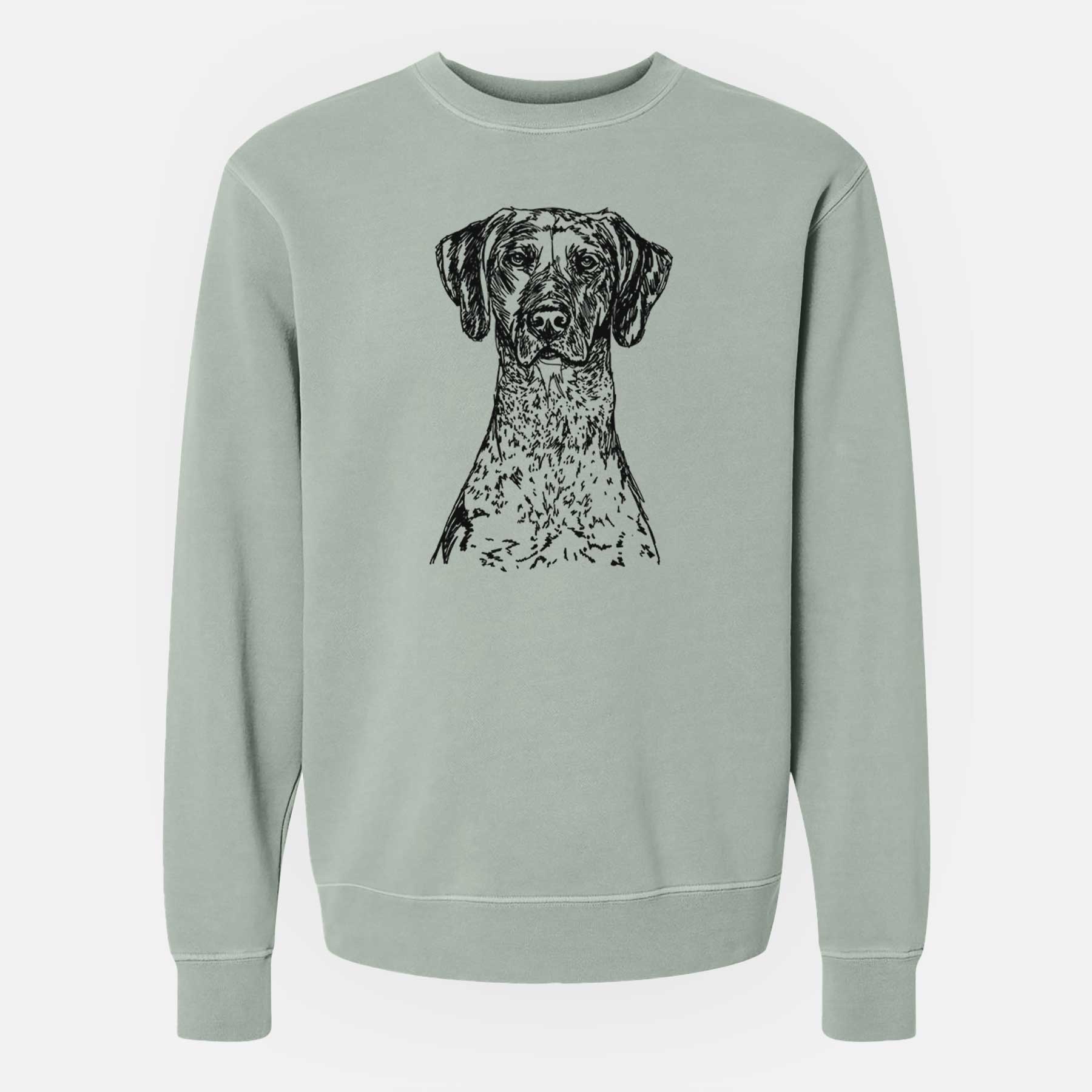 Doodled German Shorthaired Pointer the  - Unisex Pigment Dyed Crew Sweatshirt