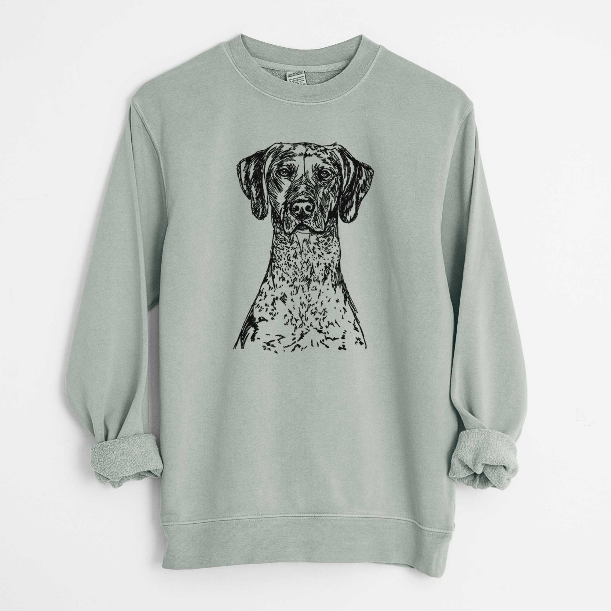 Doodled German Shorthaired Pointer the  - Unisex Pigment Dyed Crew Sweatshirt