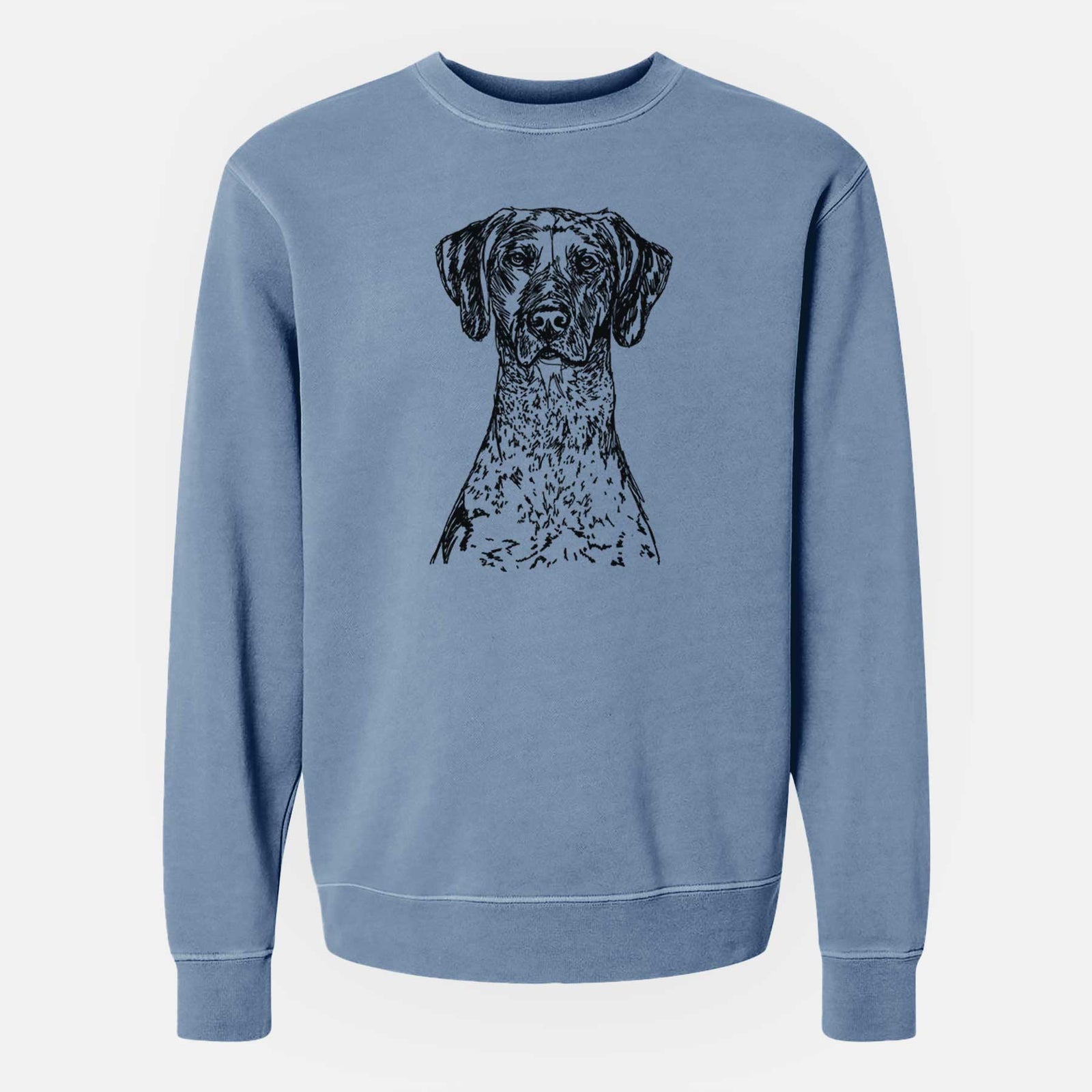 Doodled German Shorthaired Pointer the  - Unisex Pigment Dyed Crew Sweatshirt