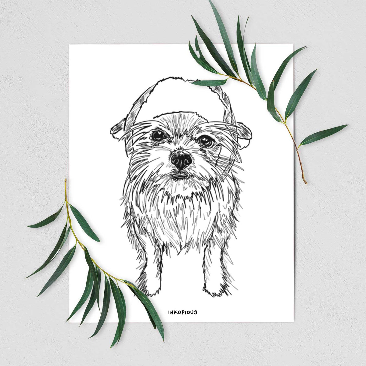 Doodled Gambit the Long Haired Chihuahua Art Print