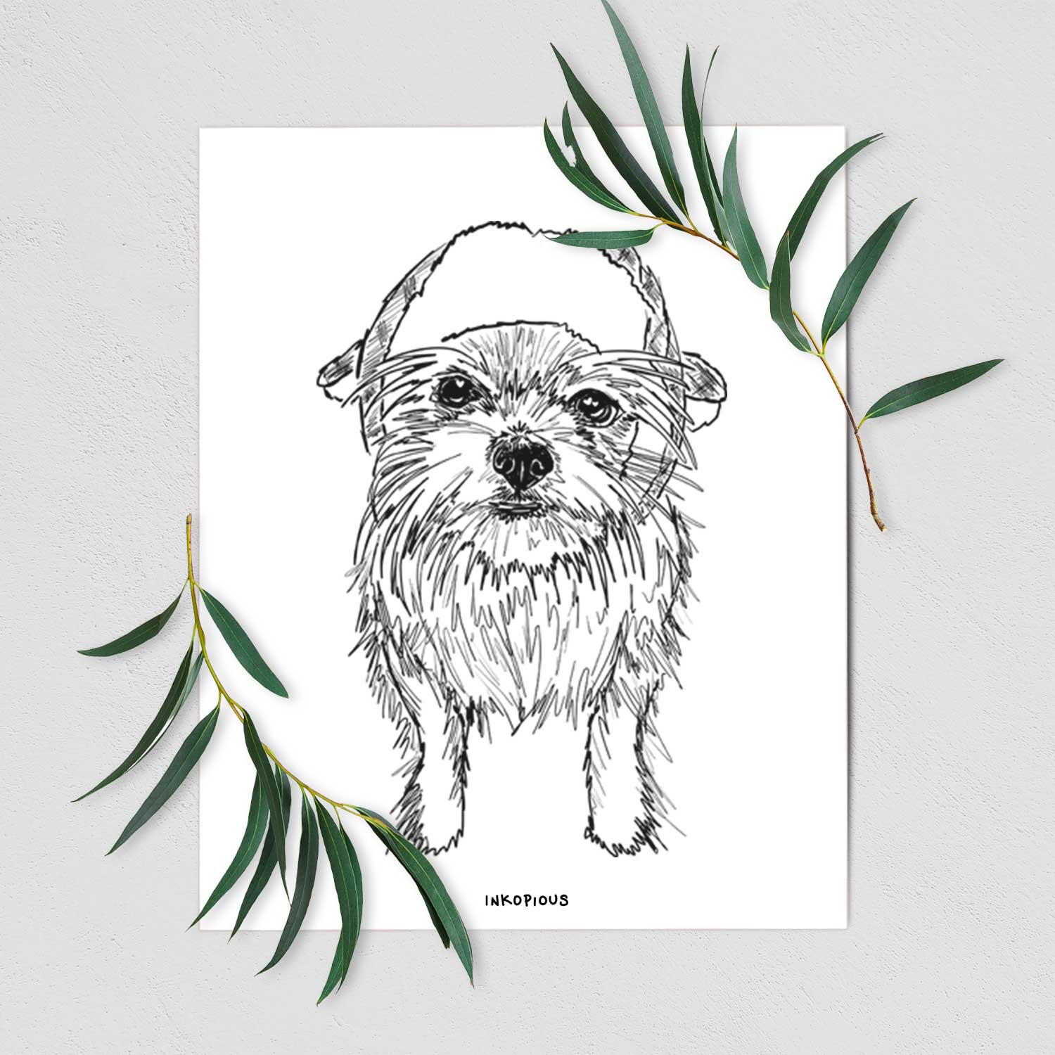 Doodled Gambit the Long Haired Chihuahua Art Print