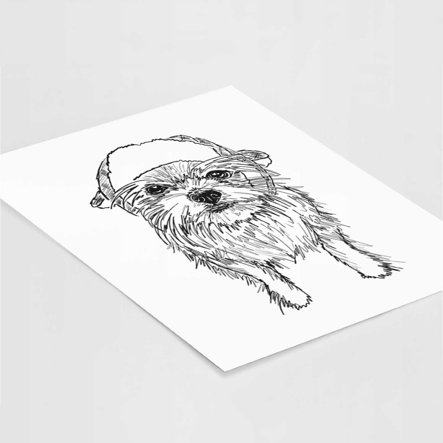 Doodled Gambit the Long Haired Chihuahua Art Print