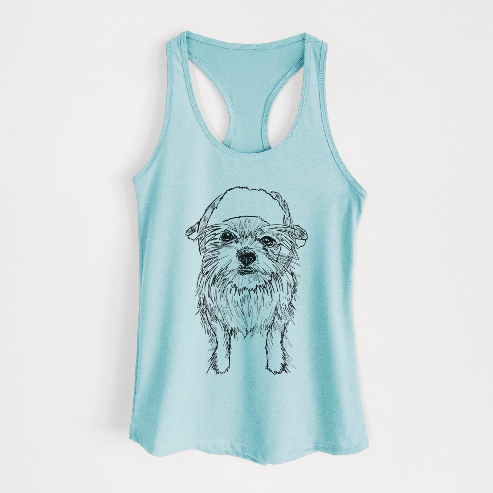 Doodled Gambit the Long Haired Chihuahua - Women's Racerback Tanktop