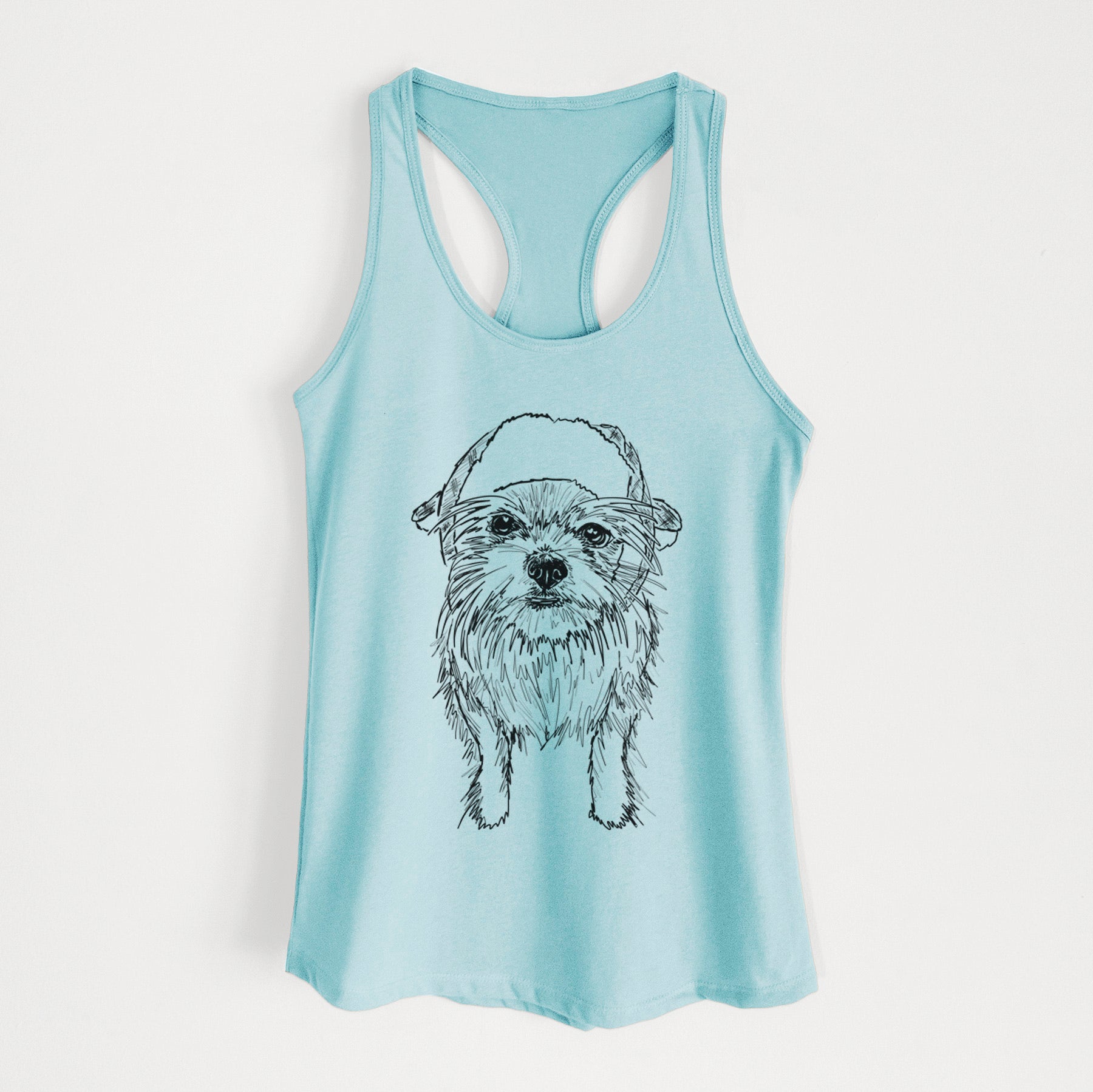 Doodled Gambit the Long Haired Chihuahua - Women's Racerback Tanktop