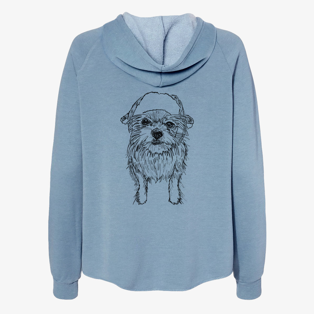 Doodled Gambit the Long Haired Chihuahua - Women's Cali Wave Zip-Up Sweatshirt