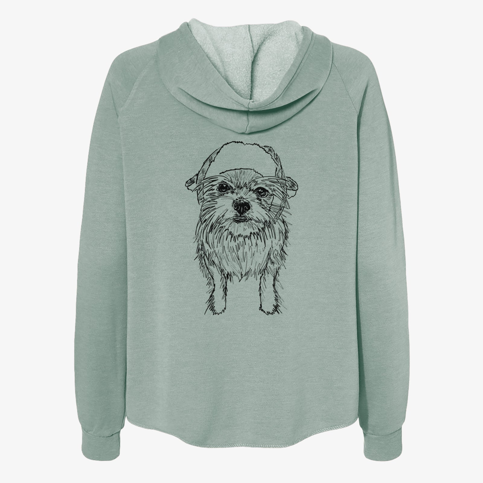 Doodled Gambit the Long Haired Chihuahua - Women's Cali Wave Zip-Up Sweatshirt