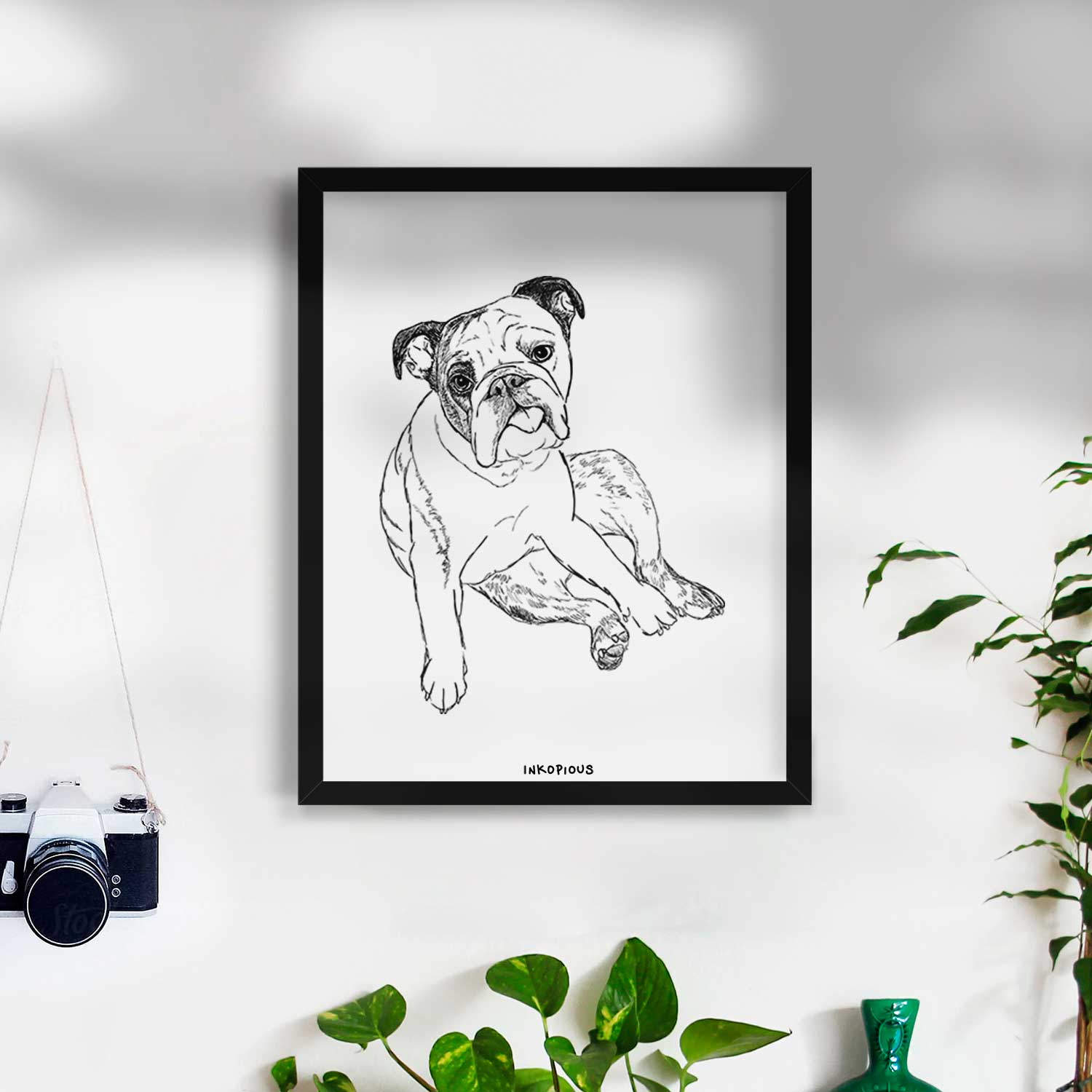 Doodled Gemma the English Bulldog Art Print