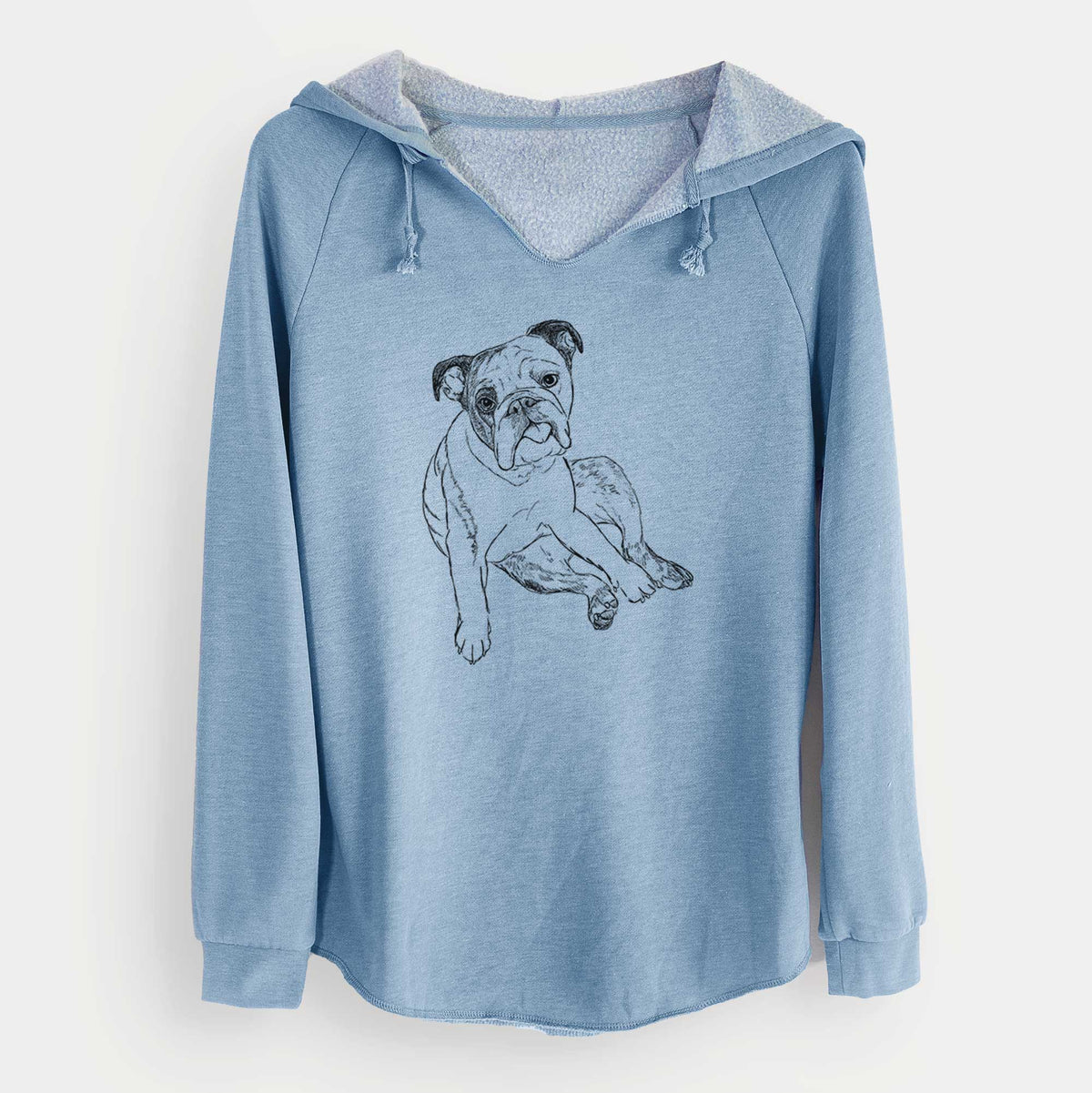 Doodled Gemma the English Bulldog - Cali Wave Hooded Sweatshirt