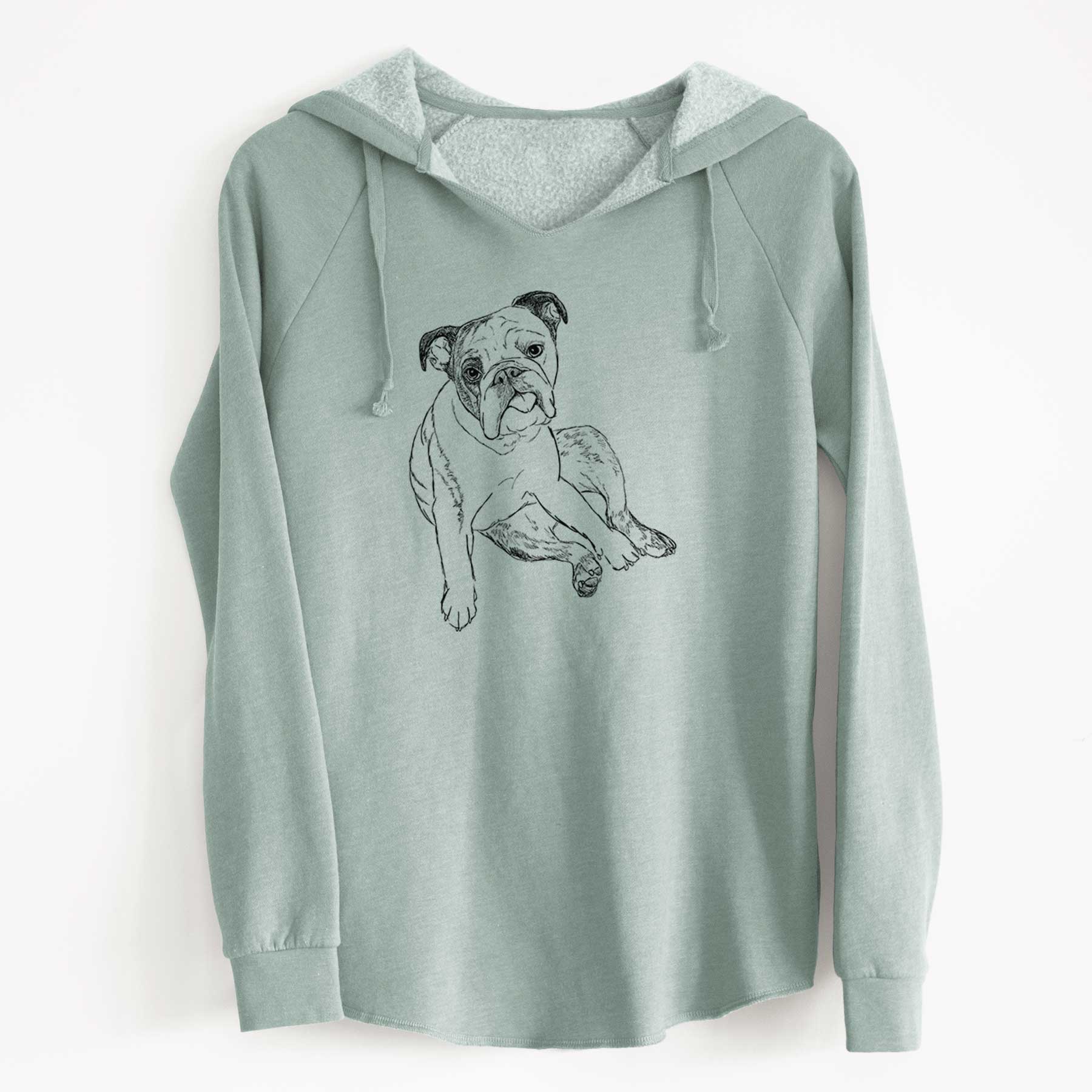 Doodled Gemma the English Bulldog - Cali Wave Hooded Sweatshirt