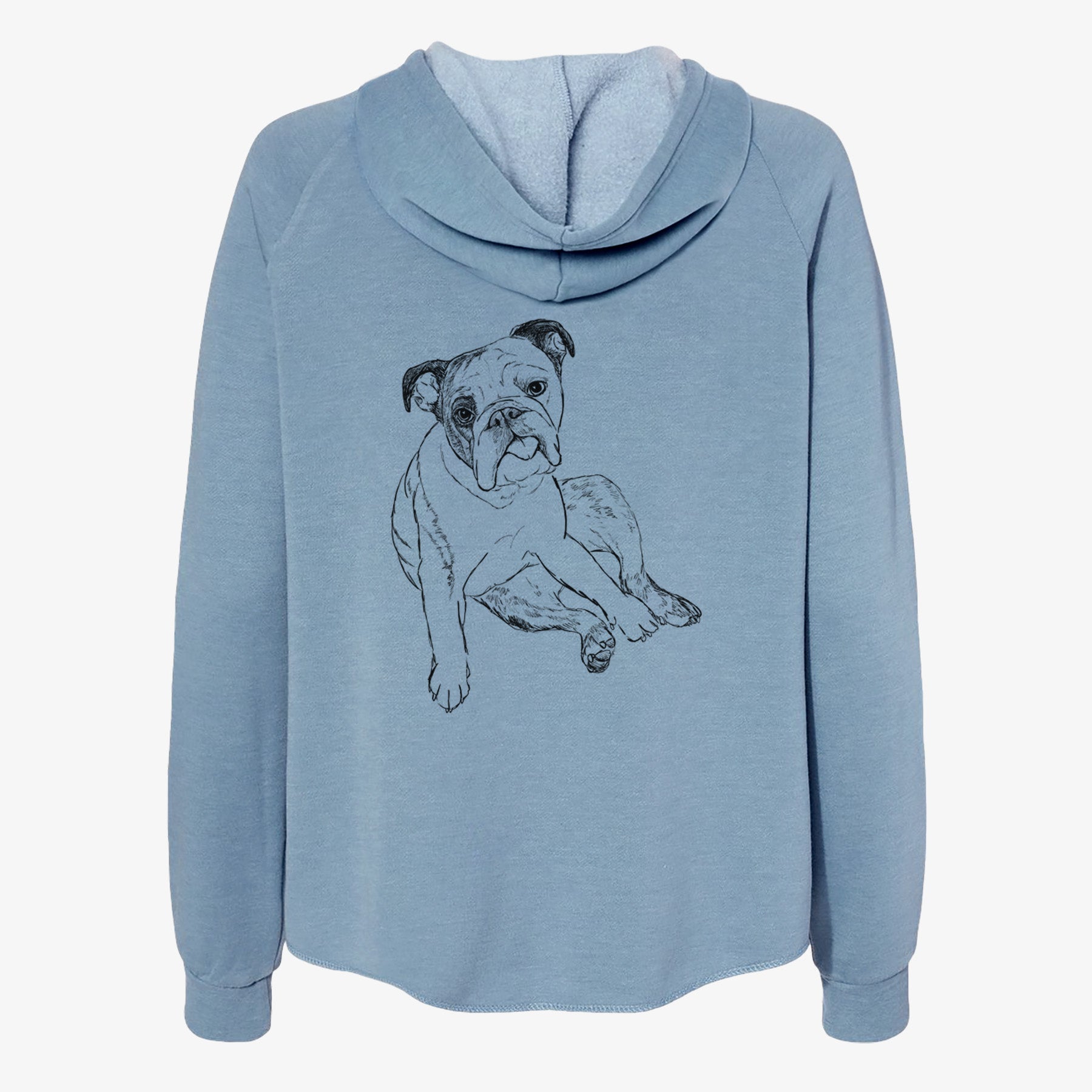 Doodled Gemma the English Bulldog - Women's Cali Wave Zip-Up Sweatshirt