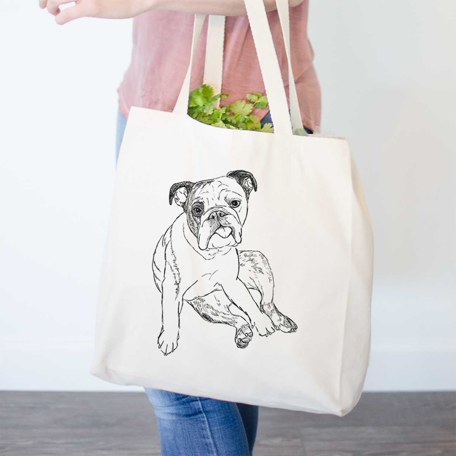 Doodled Gemma the English Bulldog - Tote Bag