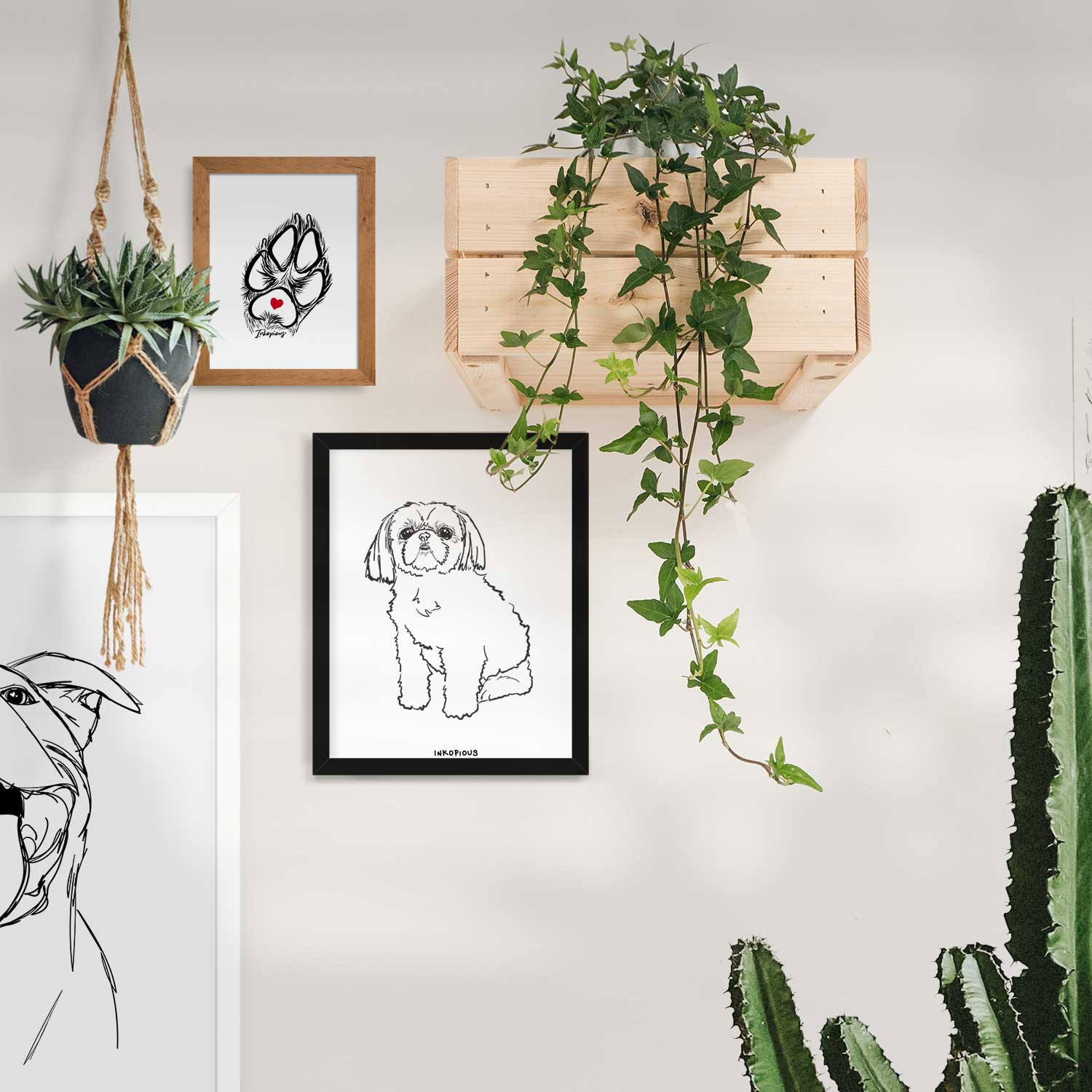 Doodled Georgia the Shih Tzu Art Print